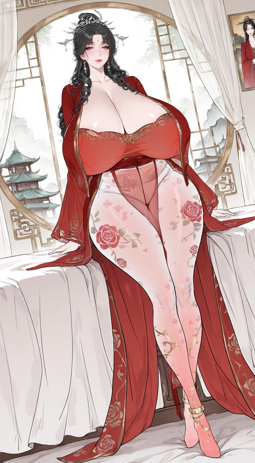 AI Porn - 凰二姊 凰千麓 レースランジェリー、露出ヌード AI画像ギャラリー 94P