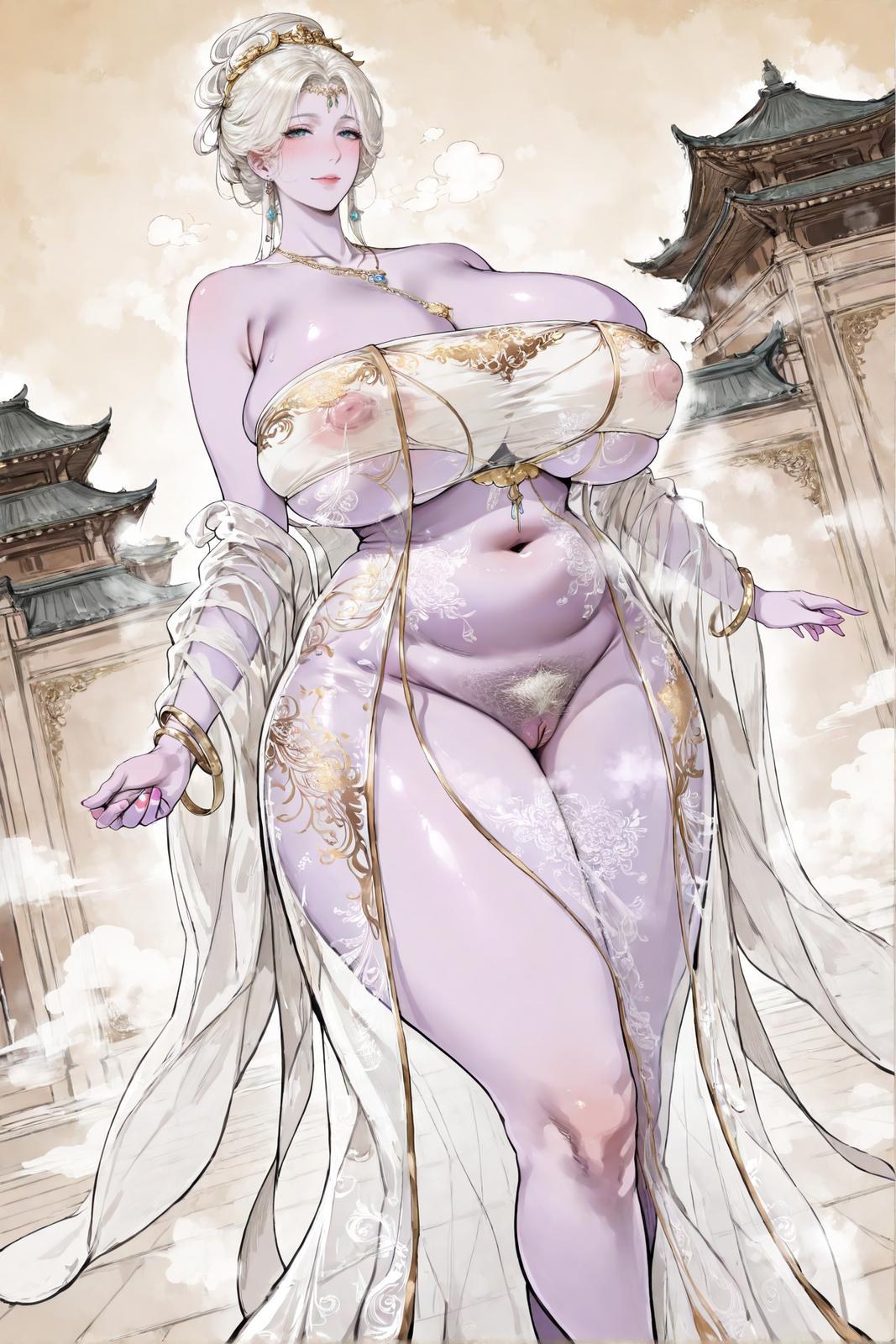 AI Porn - She Jiajun 레이스 란제리, 젖은 연출, 노출 누드 AI 이미지 갤러리 144P