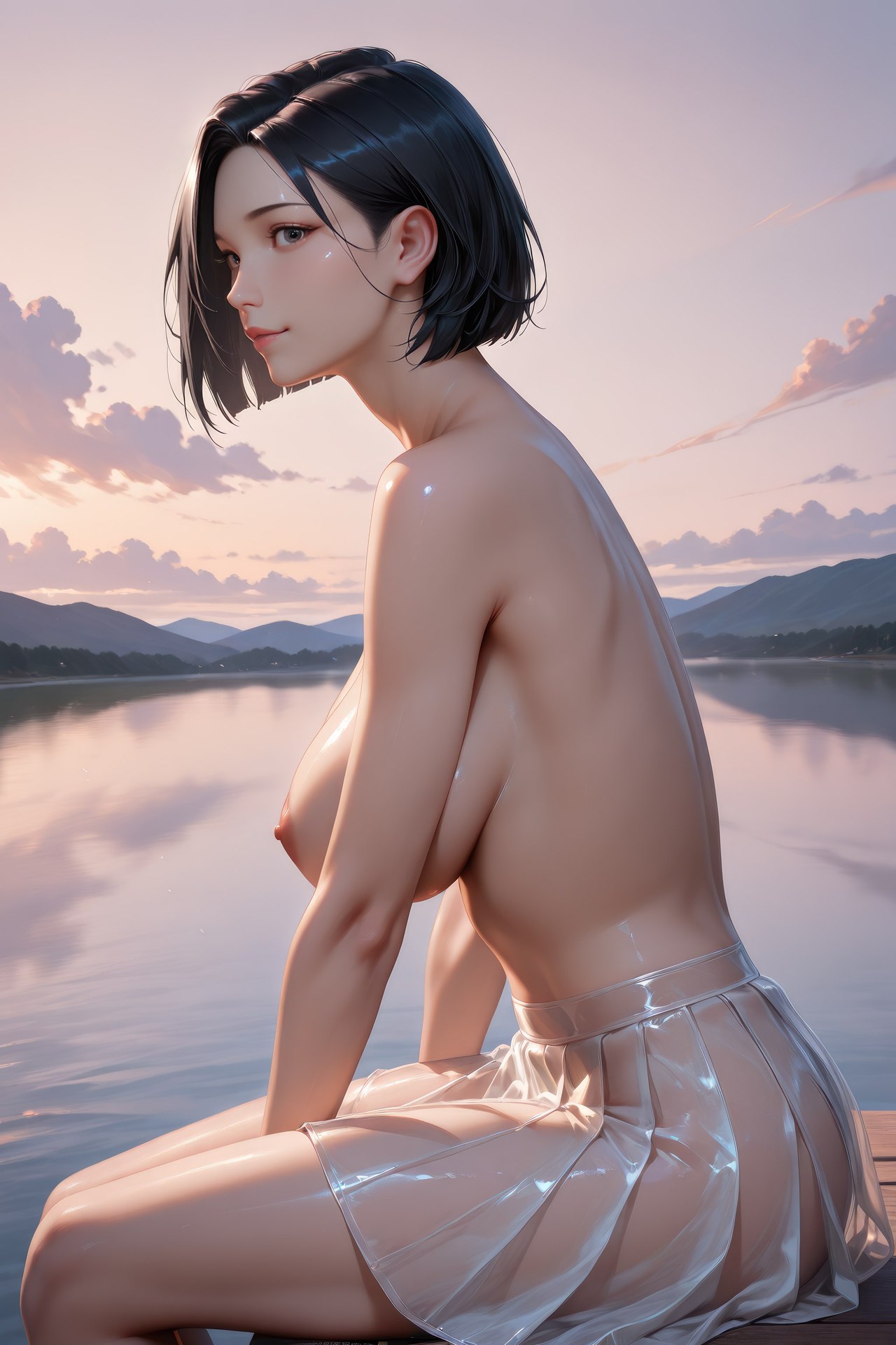 AI Porn - Swallowed Star Female Guide bodysuit, wet-look styling, explicit nude detail AI Adult Gallery 895P