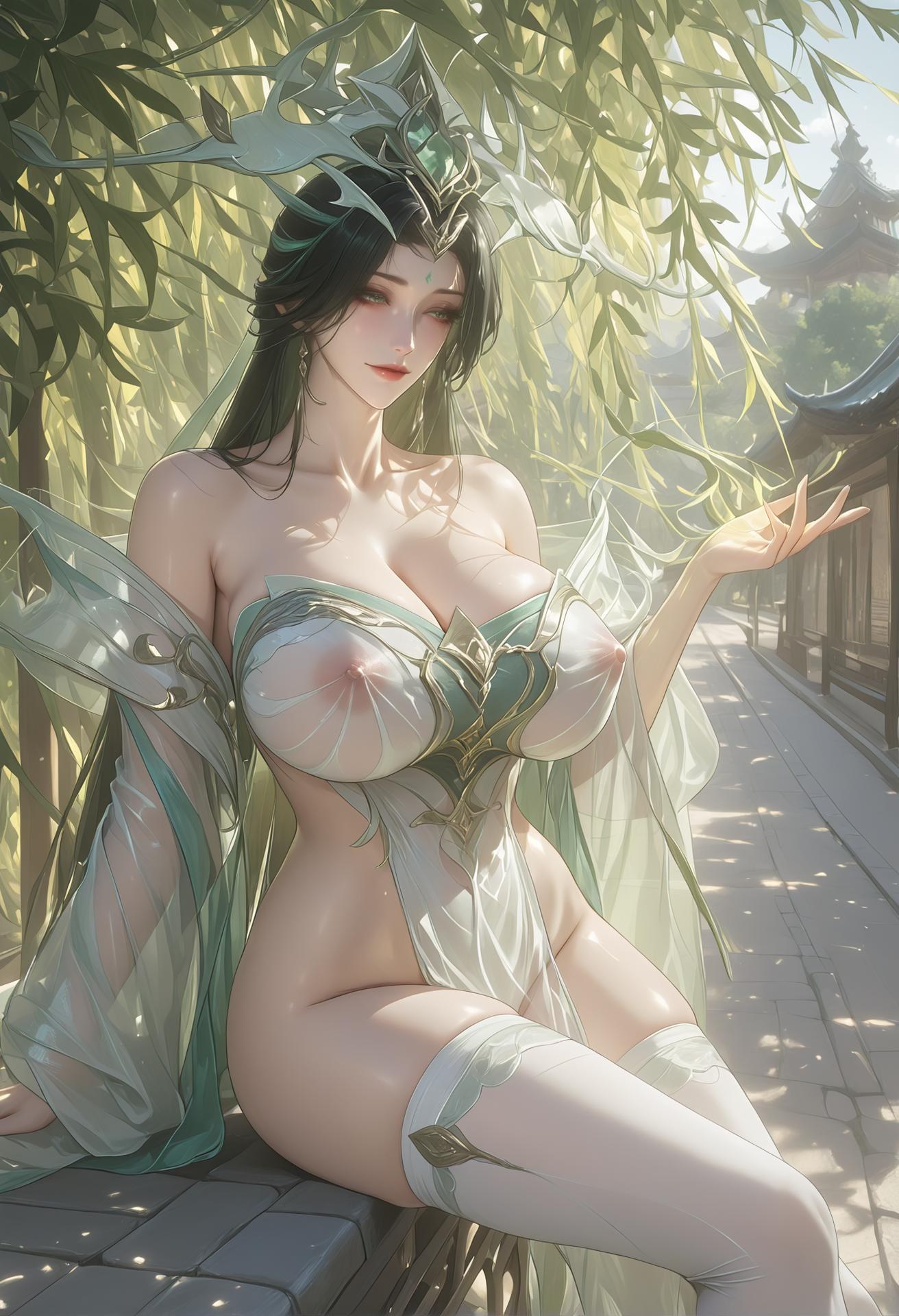 AI Porn - Photorealistic Liu Shen Stone Village Memory bodysuit, wet-look styling, explicit nude detail AI Adult Gallery 120P