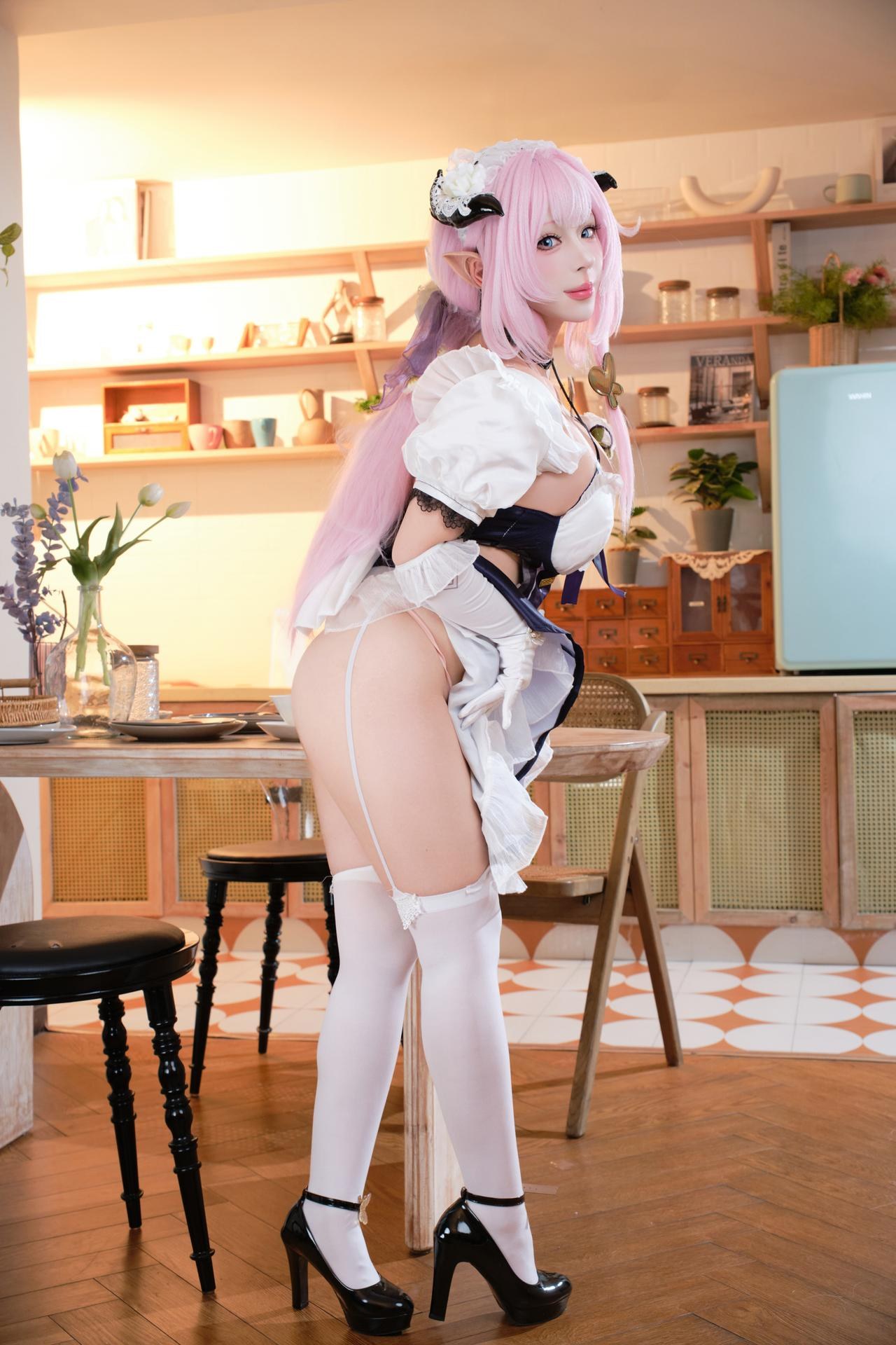 [cosplay] Hutao Miao - ชุดภาพ Honkai Elysia maid cosplay 125P