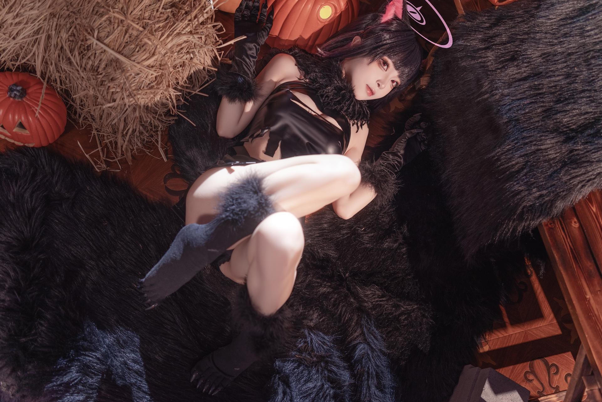 [cosplay] 矢量鱼 - 蔚蓝档案 杏山和纱万圣节：猫耳万圣节角色還原 34P