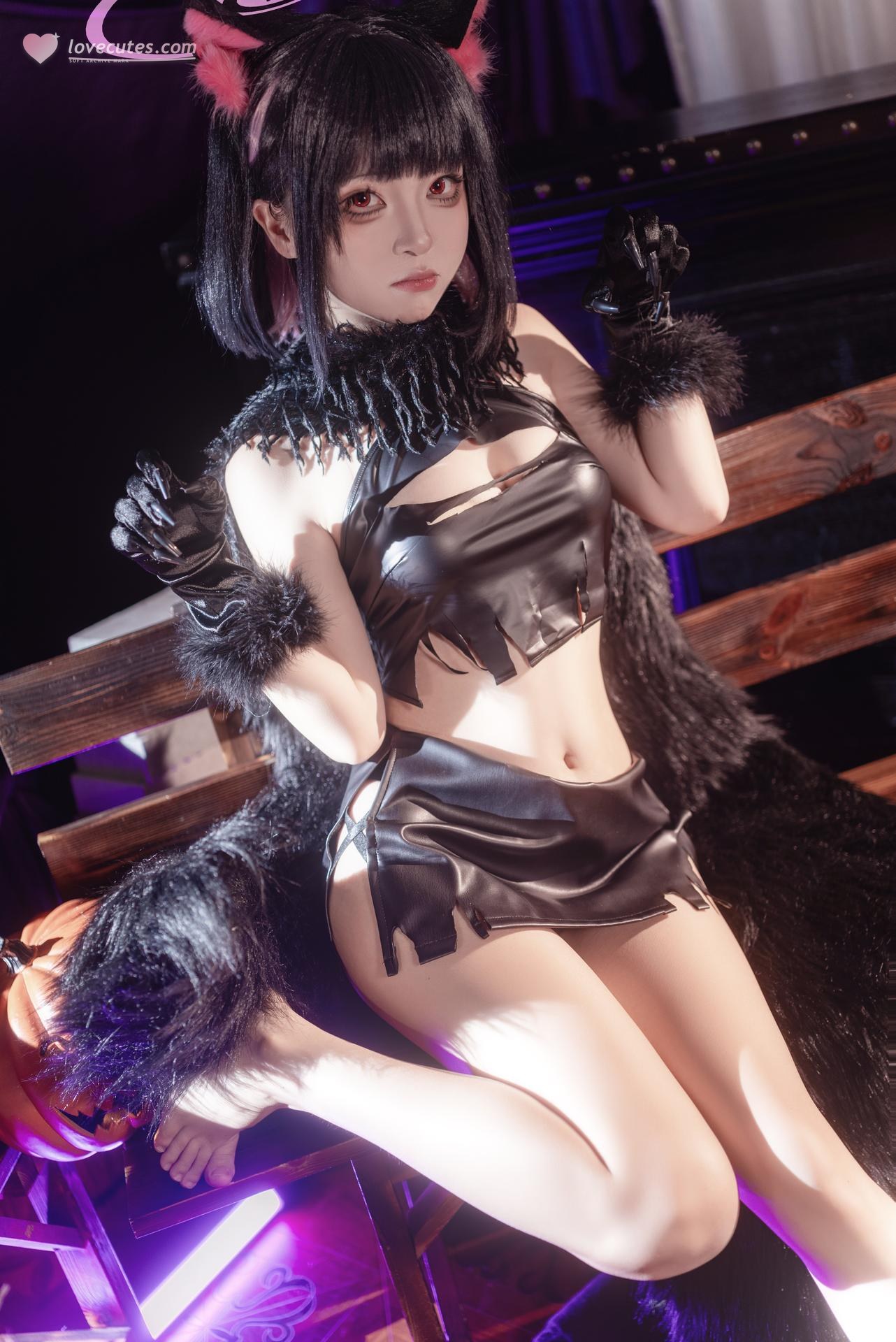 [cosplay] 矢量鱼 - 蔚蓝档案 杏山和纱万圣节：猫耳万圣节角色還原 34P