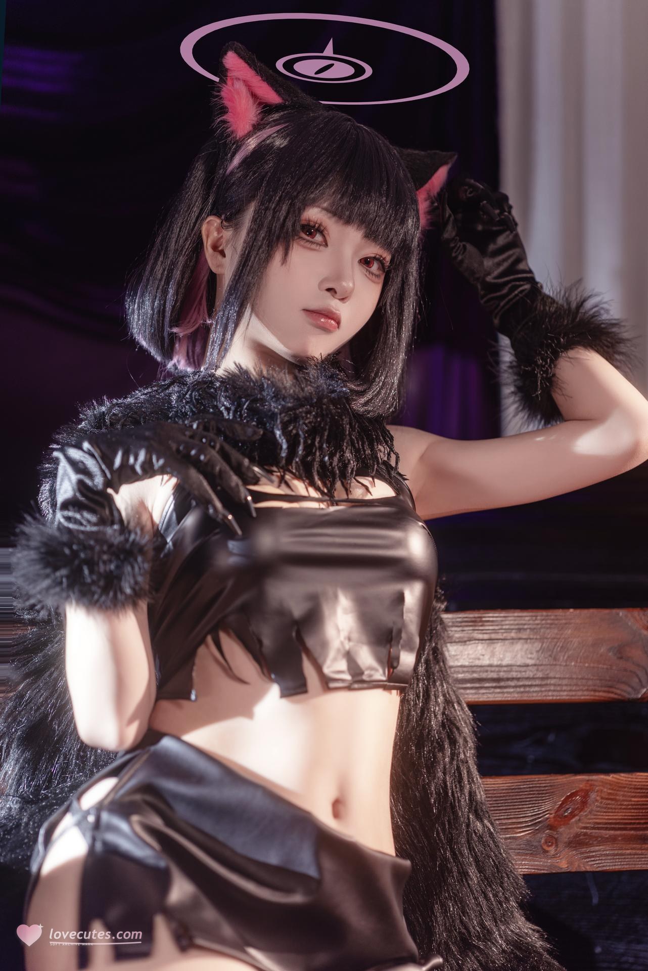 [cosplay] 矢量鱼 - 蔚蓝档案 杏山和纱万圣节：猫耳万圣节角色還原 34P