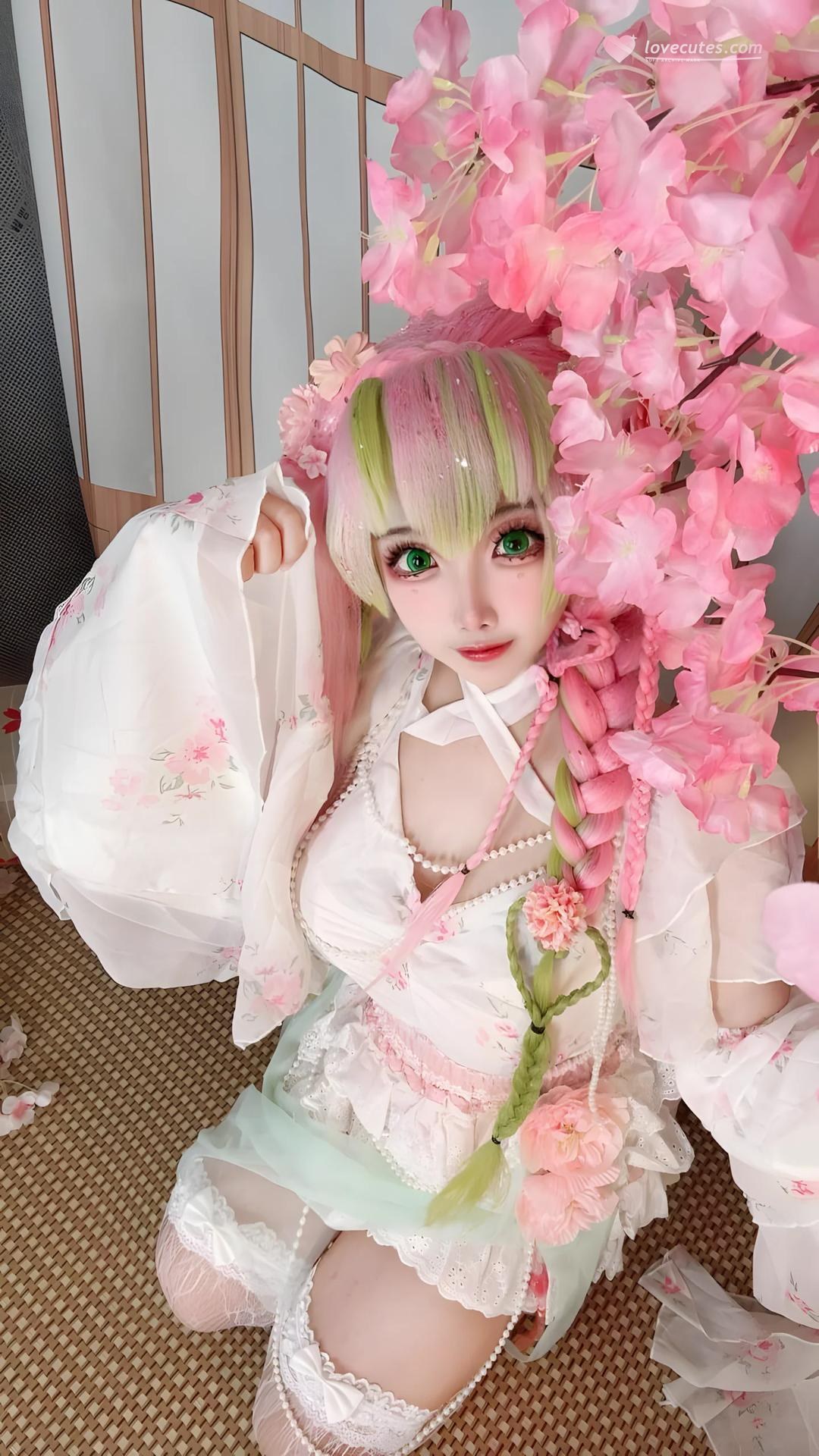 [cosplay] Xiangcao Naimiao - ชุดภาพ Demon Slayer Mitsuri Kanroji deluxe cosplay 204P71V