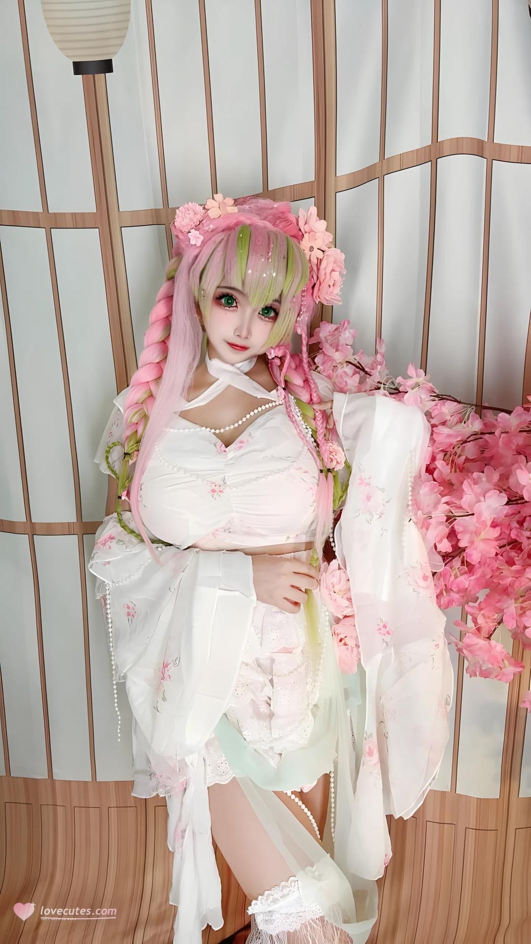 [cosplay] Xiangcao Naimiao - ชุดภาพ Demon Slayer Mitsuri Kanroji deluxe cosplay 204P71V
