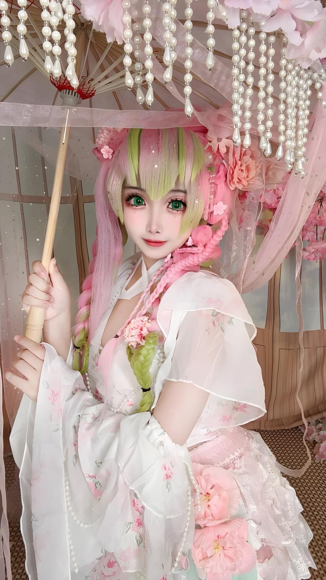 [cosplay] Xiangcao Naimiao - ชุดภาพ Demon Slayer Mitsuri Kanroji deluxe cosplay 204P71V