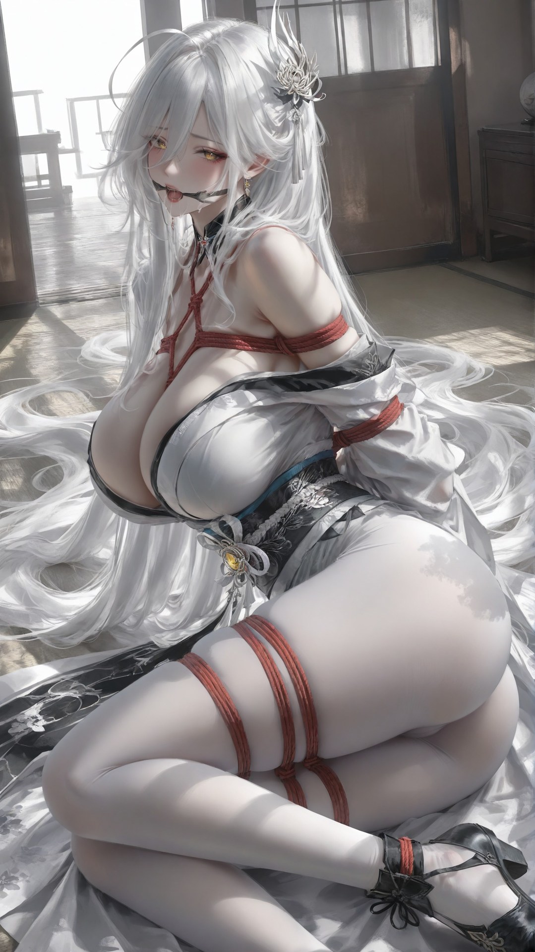 AI Porn - 碧蓝航线 白凤：白丝紧身衣露穴成人向图集 302P