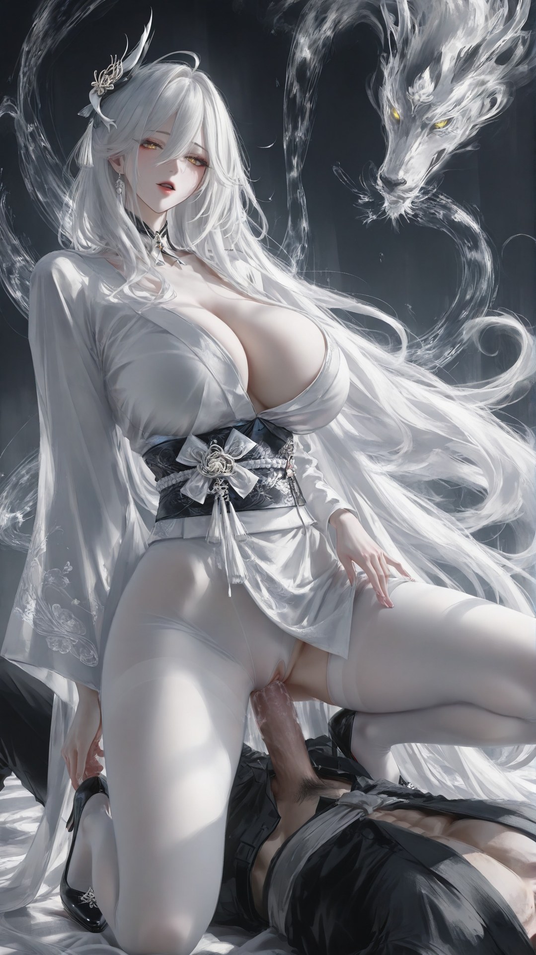 AI Porn - アズールレーン 白鳳 白ストッキング、ボディスーツ、露出ヌード AI画像ギャラリー 302P