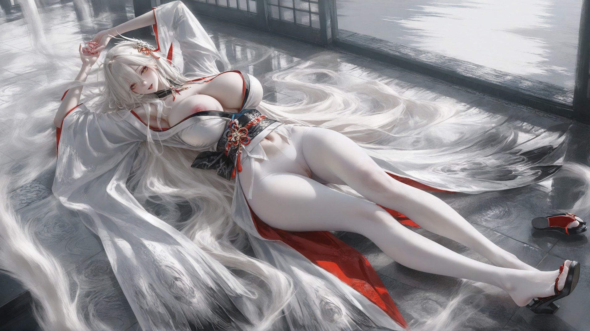 AI Porn - Azur Lane Hakuhou 화이트 스타킹, 바디수트, 노출 누드 AI 이미지 갤러리 302P