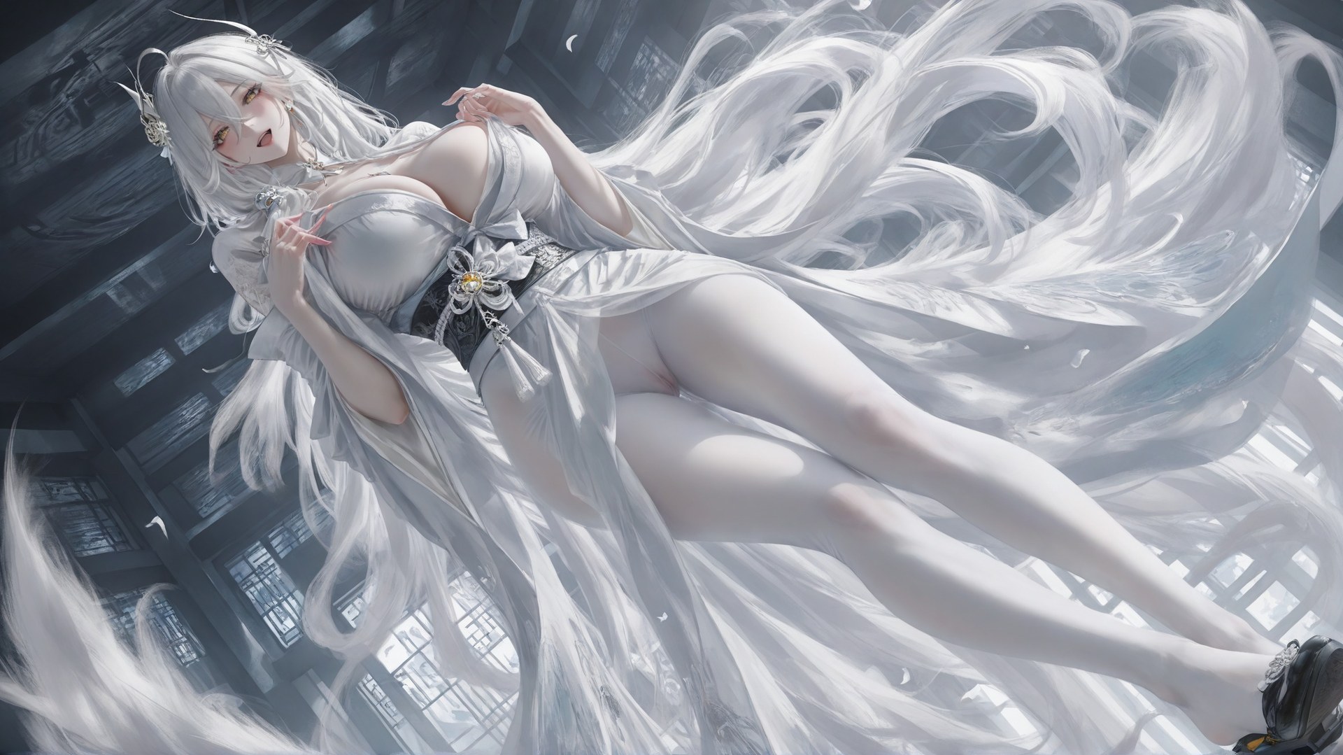 AI Porn - Azur Lane Hakuhou 화이트 스타킹, 바디수트, 노출 누드 AI 이미지 갤러리 302P