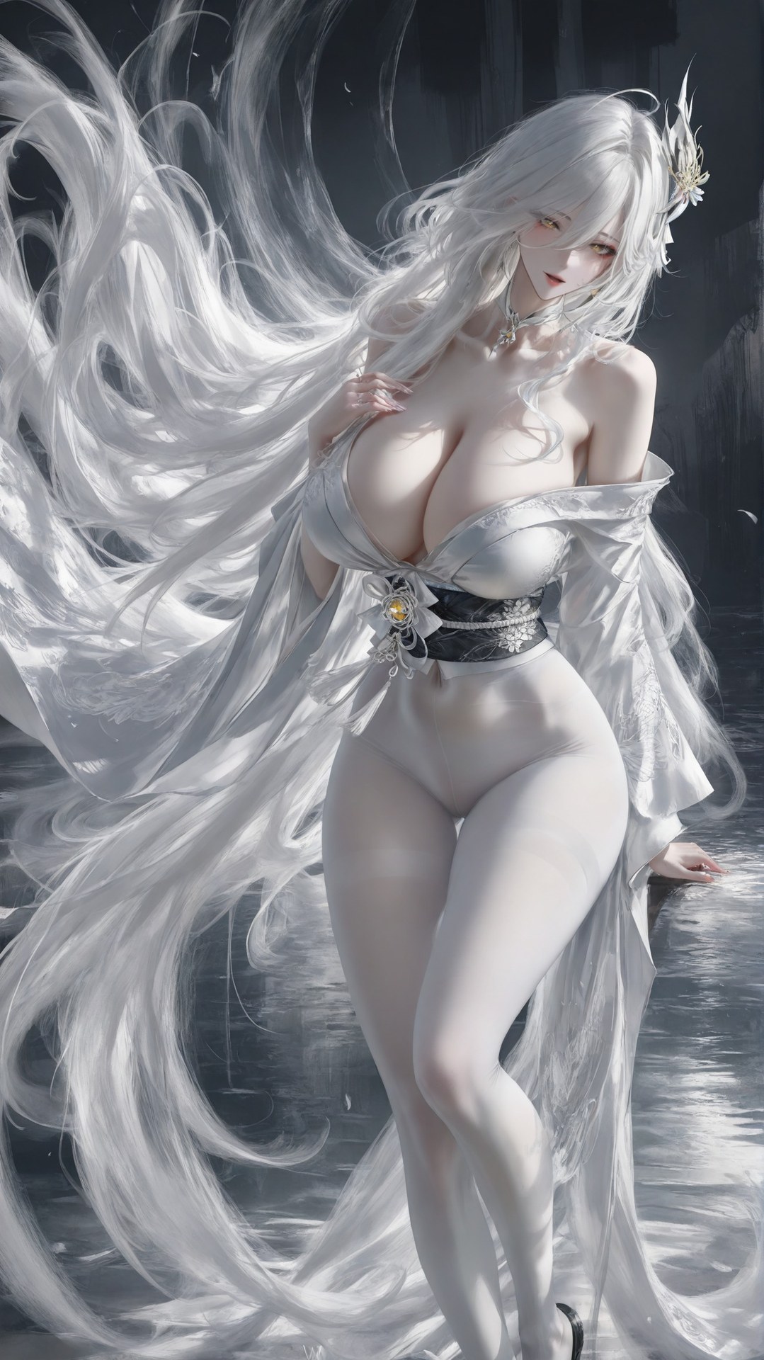 AI Porn - アズールレーン 白鳳 白ストッキング、ボディスーツ、露出ヌード AI画像ギャラリー 302P