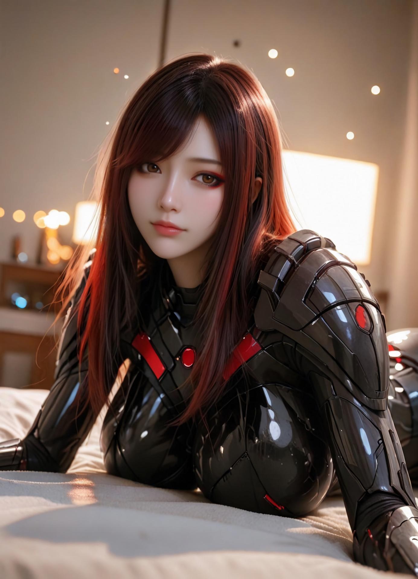 AI Porn - Qiangwei bodysuit, wet-look styling, explicit nude detail AI Adult Gallery 99P