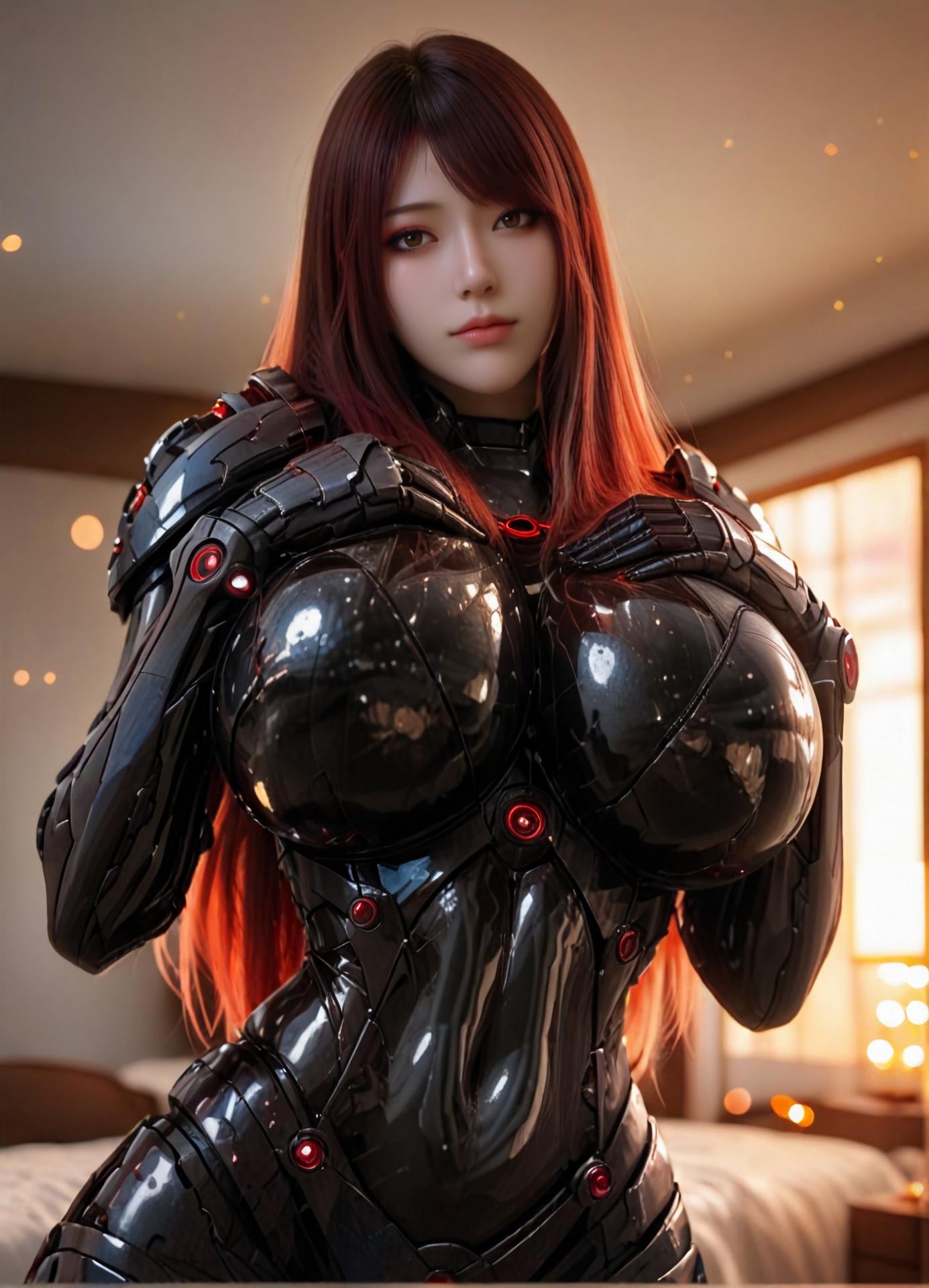 AI Porn - Qiangwei bodysuit, wet-look styling, explicit nude detail AI Adult Gallery 99P