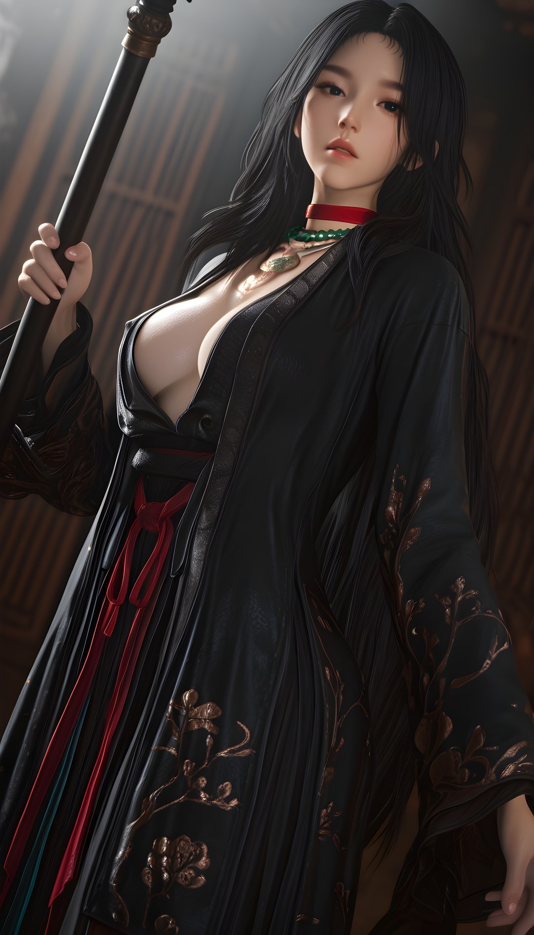 AI Porn - Where Winds Meet Qianye bodysuit, wet-look styling, explicit nude detail AI Adult Gallery 562P