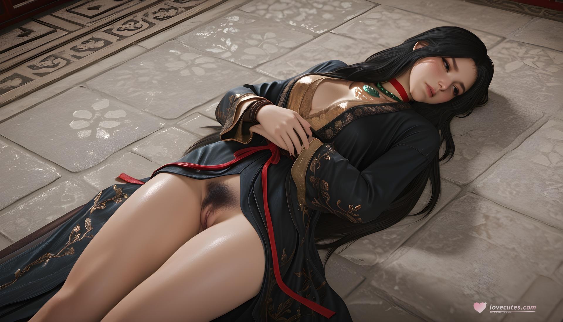 AI Porn - 燕雲十六聲 千夜 ボディスーツ、濡れ感、露出ヌード AI画像ギャラリー 562P
