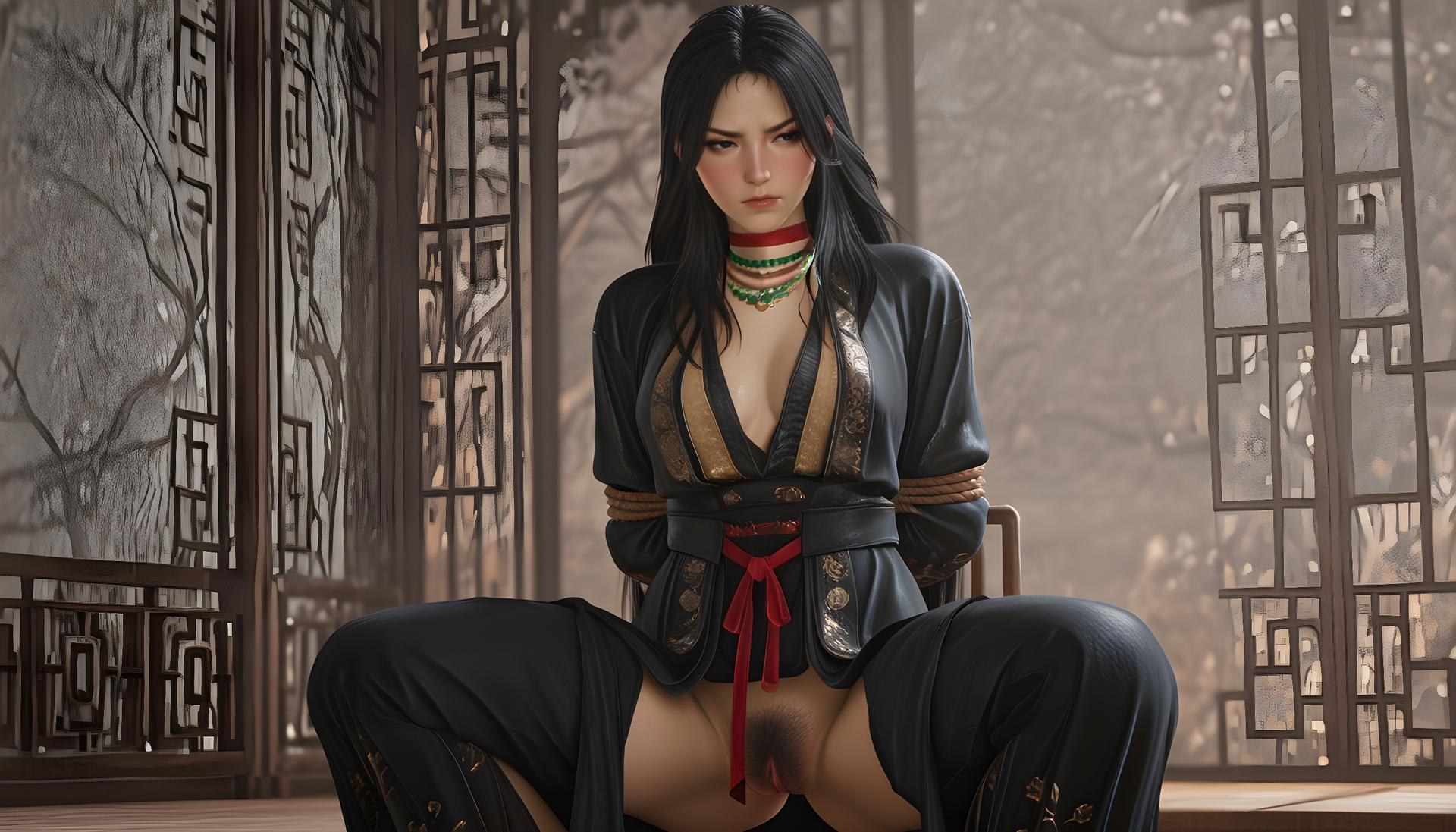AI Porn - 燕雲十六聲 千夜 ボディスーツ、濡れ感、露出ヌード AI画像ギャラリー 562P