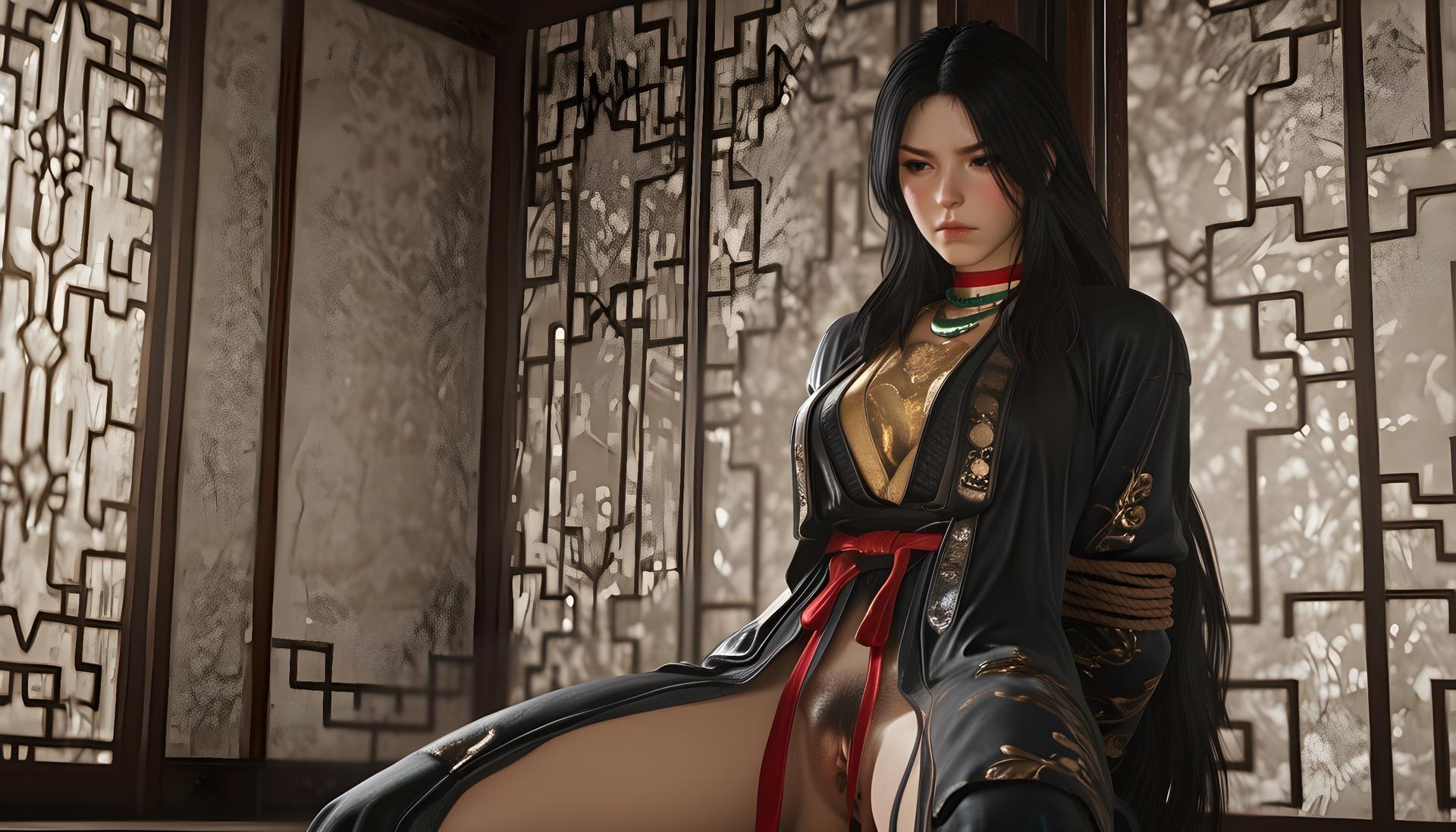 AI Porn - 燕雲十六聲 千夜 ボディスーツ、濡れ感、露出ヌード AI画像ギャラリー 562P
