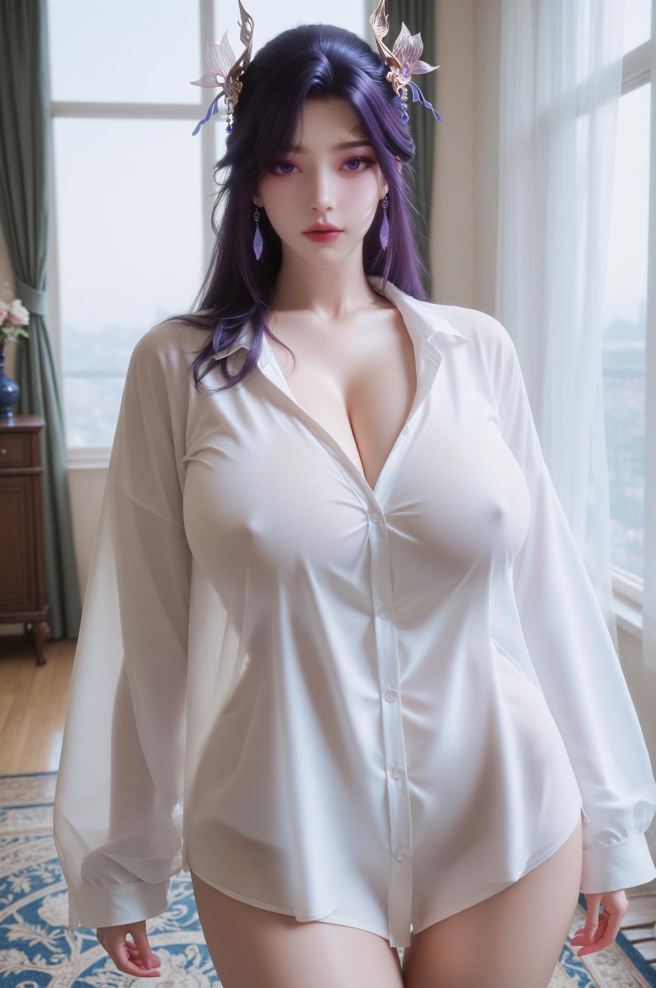 AI Porn - 长生界 燕倾城：蕾丝内衣露穴成人向图集 60P