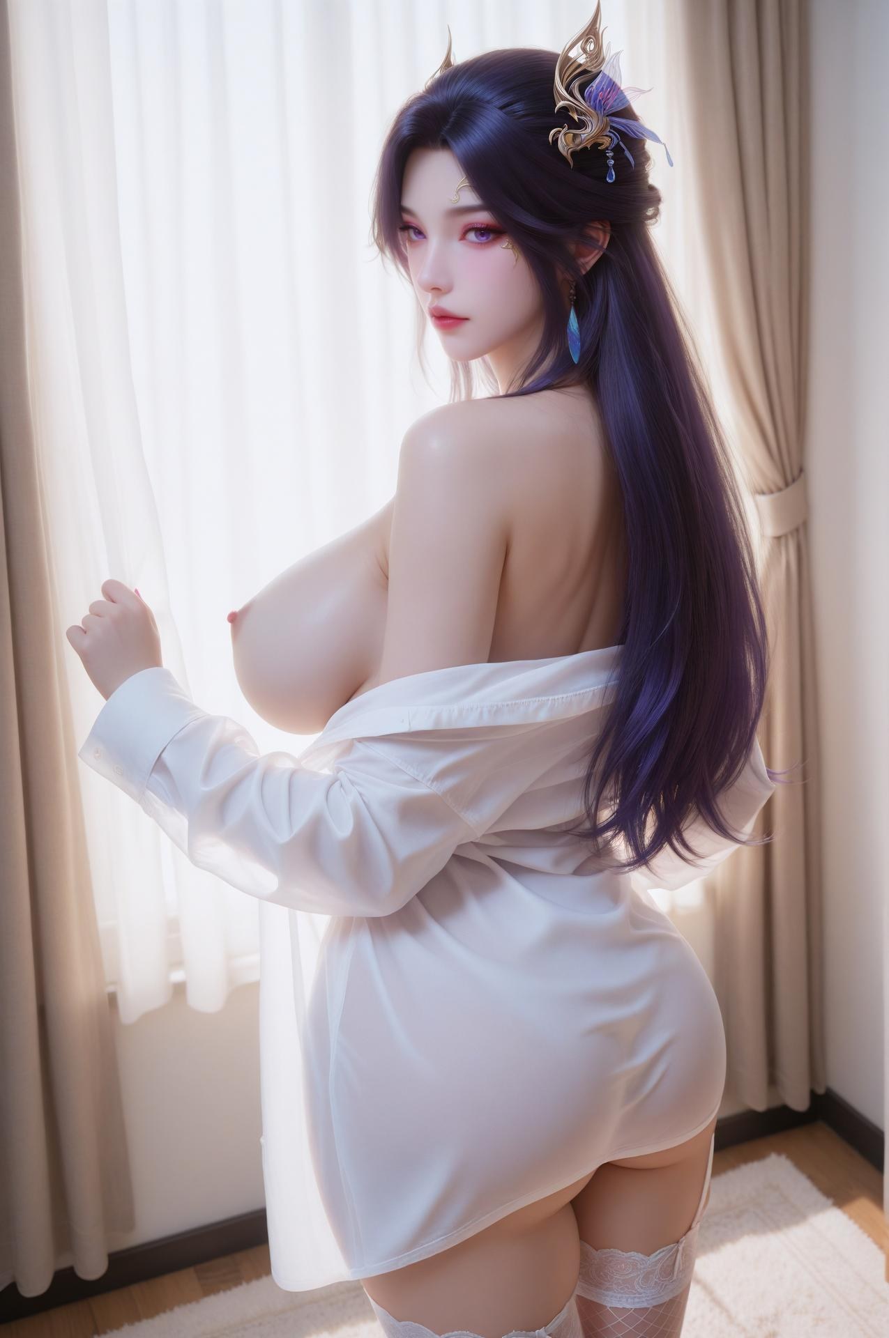 AI Porn - 長生界 燕傾城 レースランジェリー、露出ヌード AI画像ギャラリー 60P