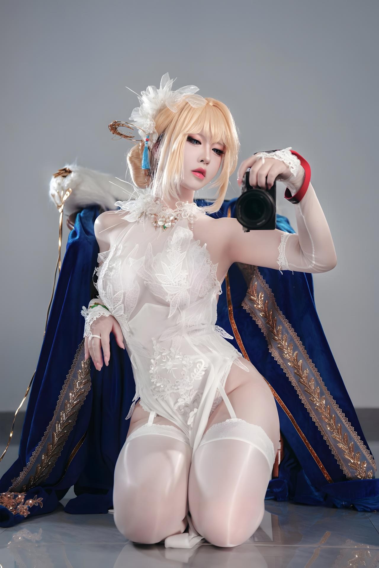 [Cosplay] Banbanzi โฟโต้เซ็ต cosplay, white stockings, leg-focused poses 58P