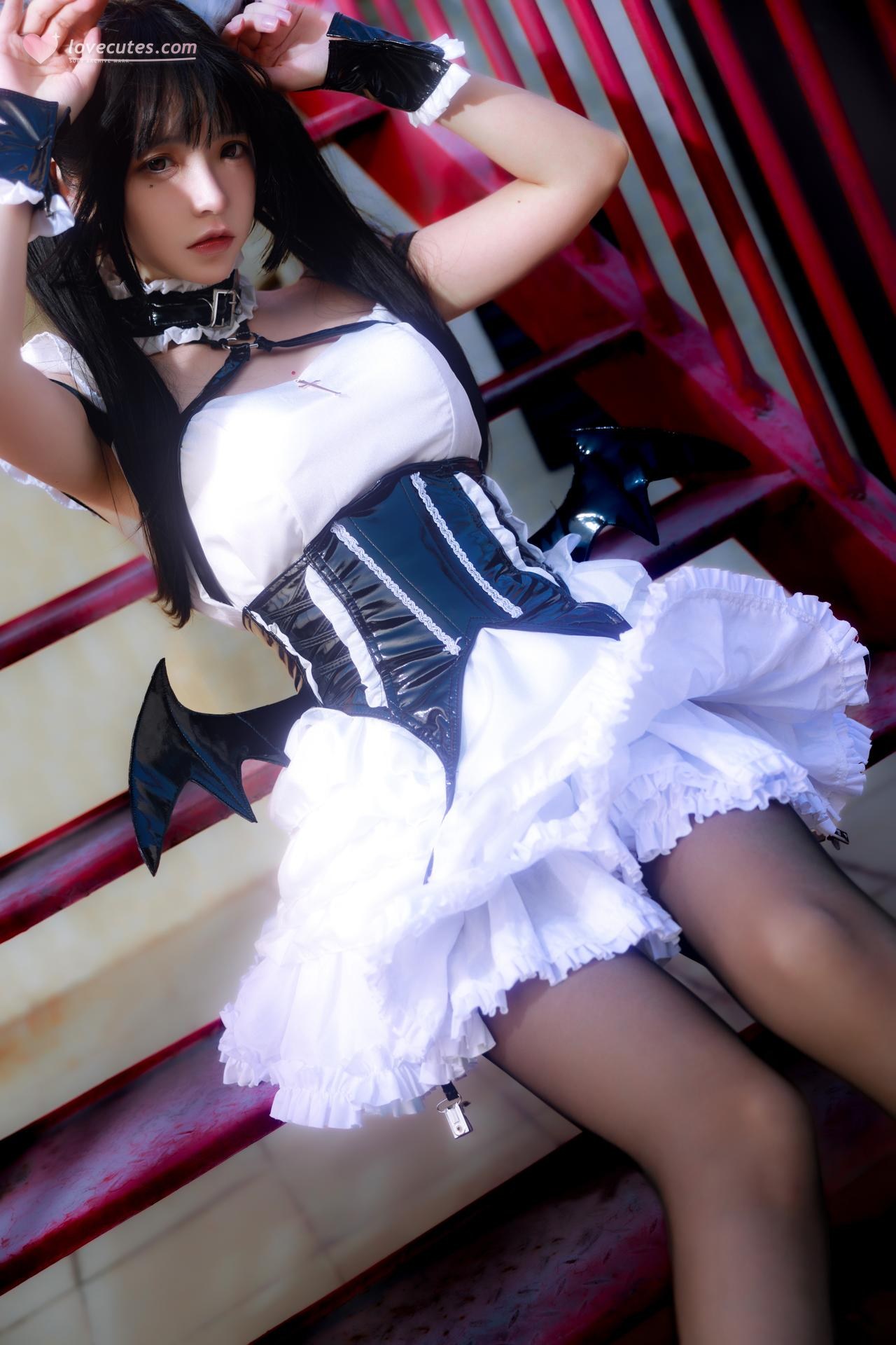 [Photo Set] Fengmao ss - MissKON coser maid, black stockings, uniform styling, leg-focused poses 40P