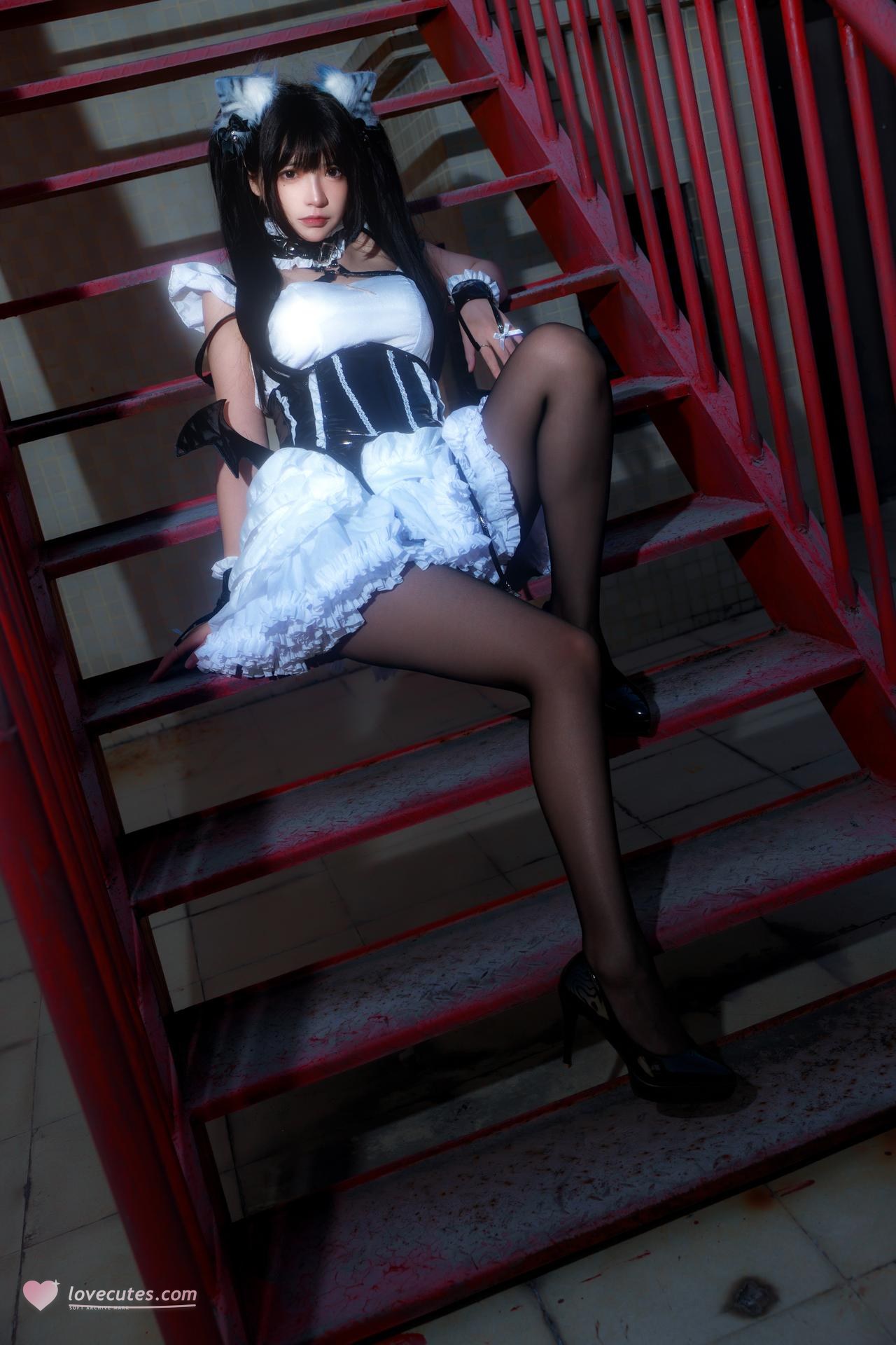 [Photo Set] Fengmao ss - MissKON coser maid, black stockings, uniform styling, leg-focused poses 40P