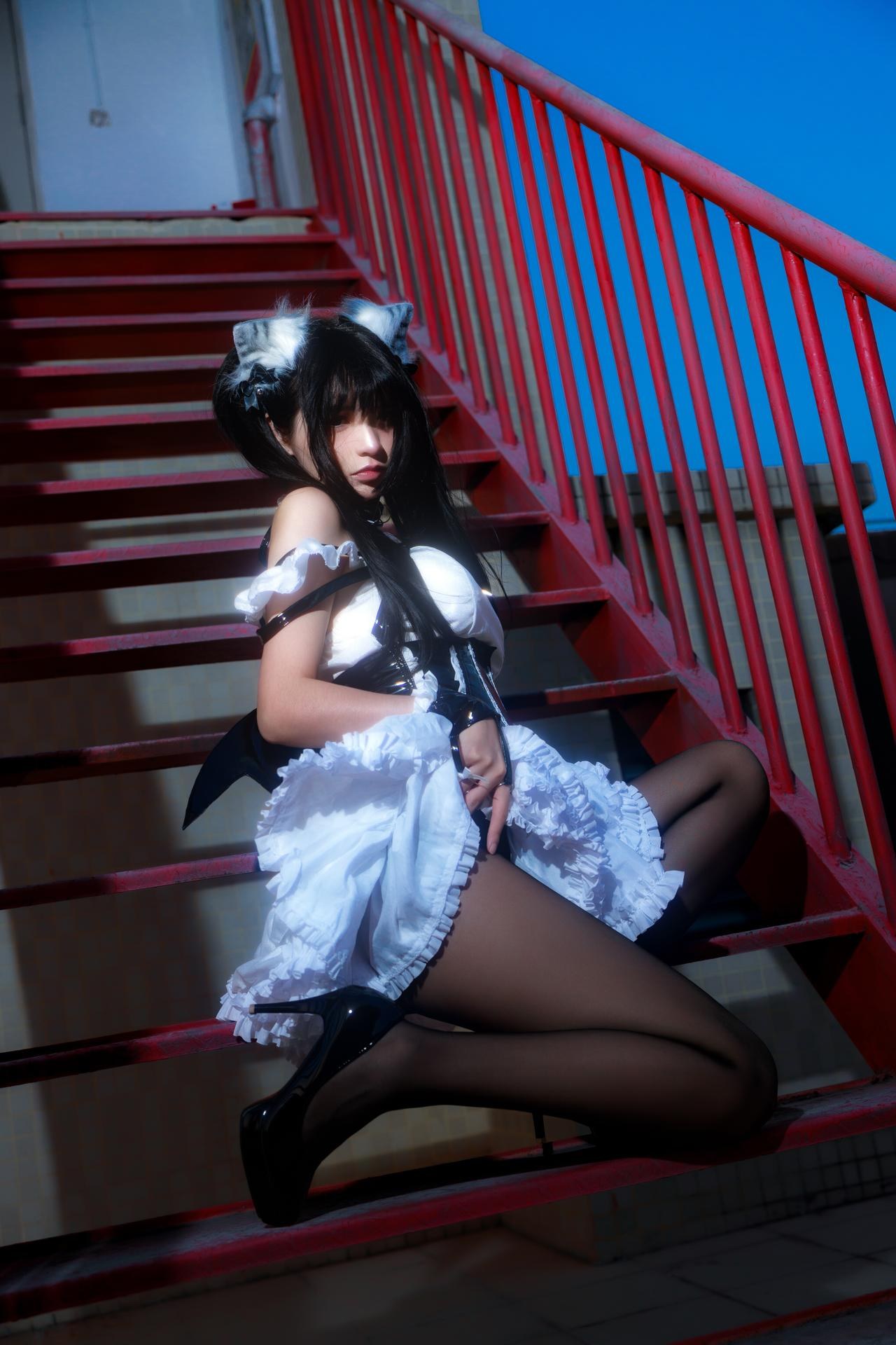 [Photo Set] Fengmao ss - MissKON coser maid, black stockings, uniform styling, leg-focused poses 40P