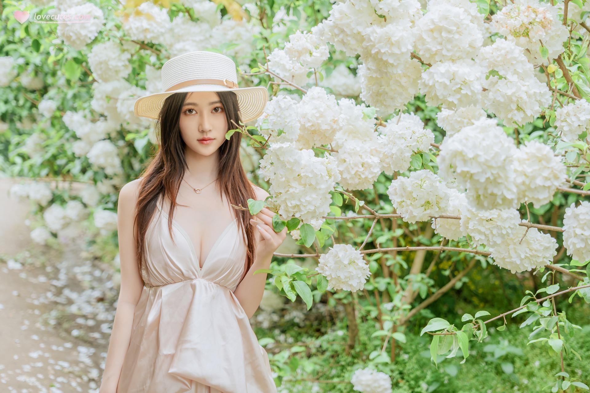 [写真] 年年Nnian - 木绣球：花园木绣球白裙 户外美腿写真 82P