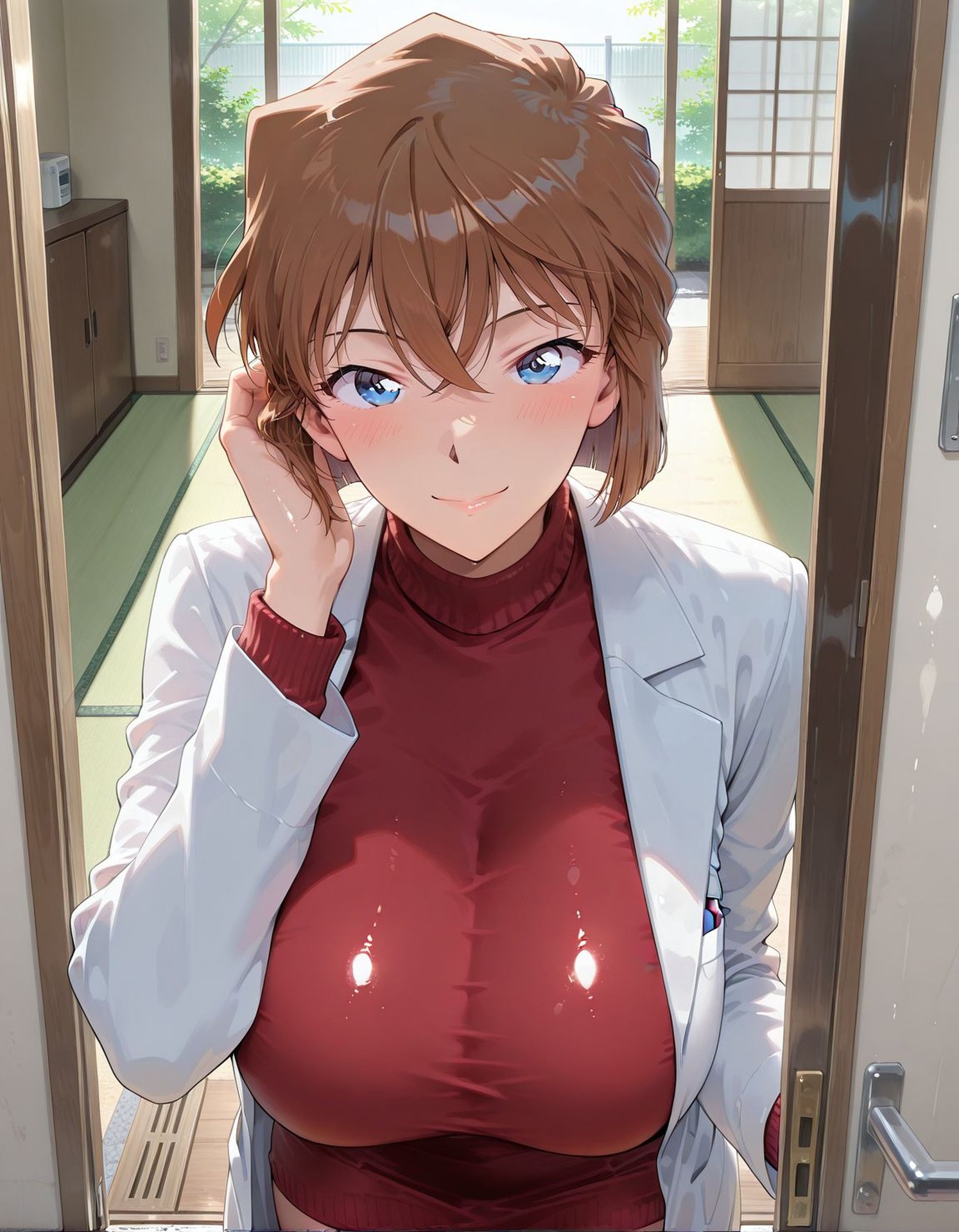 AI Generated Anime Girl - 名偵探柯南 灰原哀 宮野志保：海灘泳裝緊身衣比基尼濕身角色圖集 170P