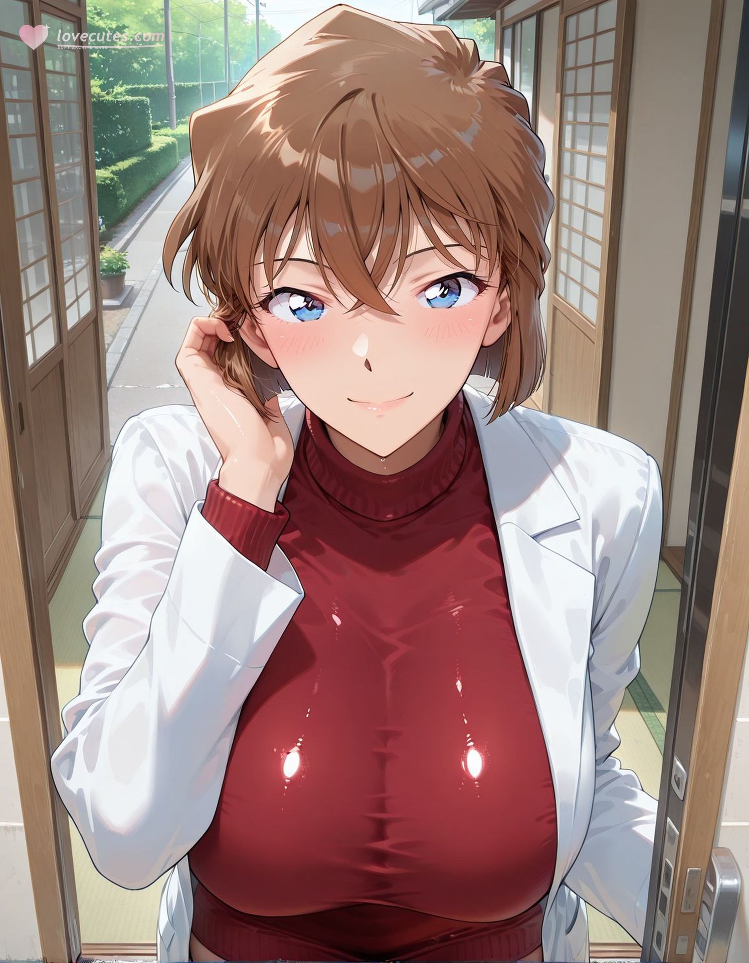AI Generated Anime Girl - 名偵探柯南 灰原哀 宮野志保：海灘泳裝緊身衣比基尼濕身角色圖集 170P