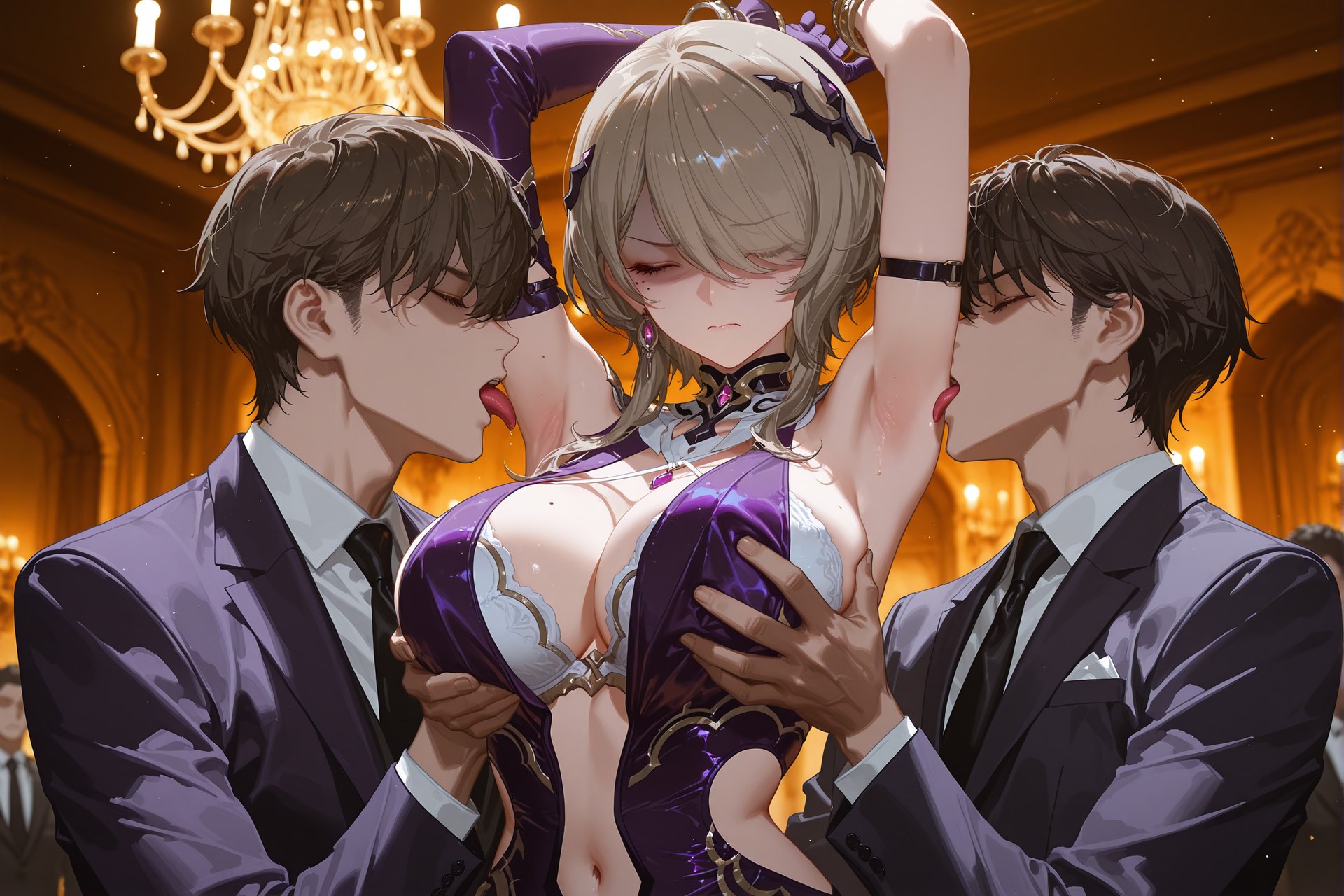 AI Porn - JiongBaotai tất đen nội y ren đồ bó sát phong cách ướt bộ sưu tập AI 84P