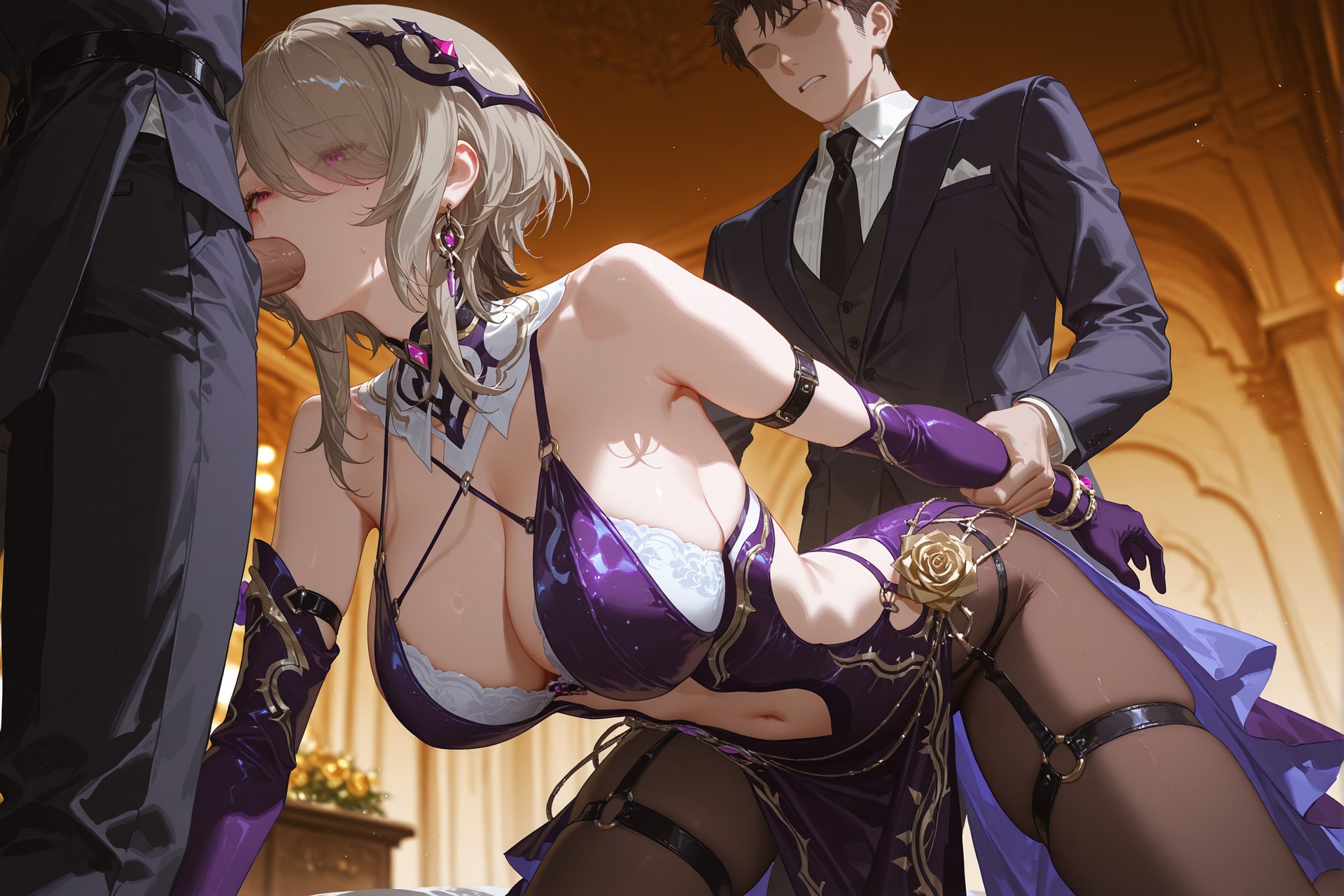 AI Porn - JiongBaotai tất đen nội y ren đồ bó sát phong cách ướt bộ sưu tập AI 84P