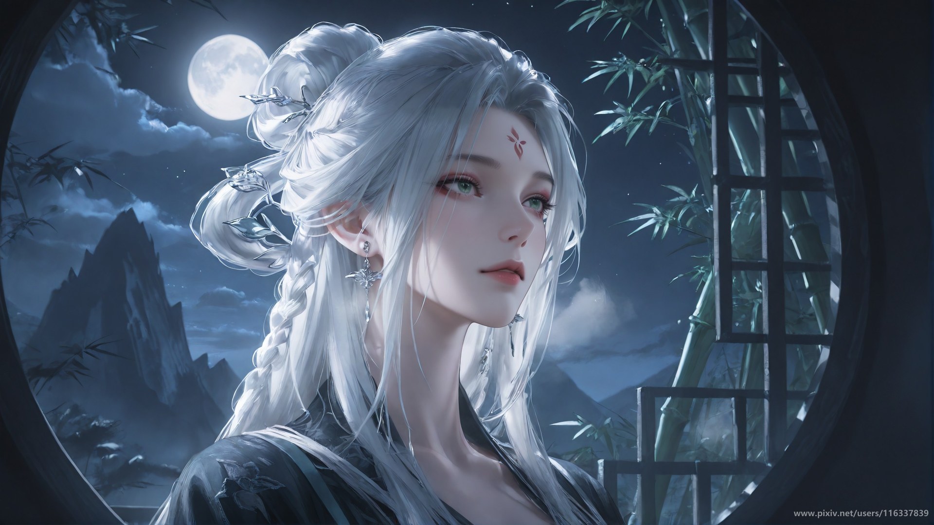 AI Nudes - 太極八荒 竹林夜色小白 レースランジェリー ボディスーツ トップレス AI画像ギャラリー 234P