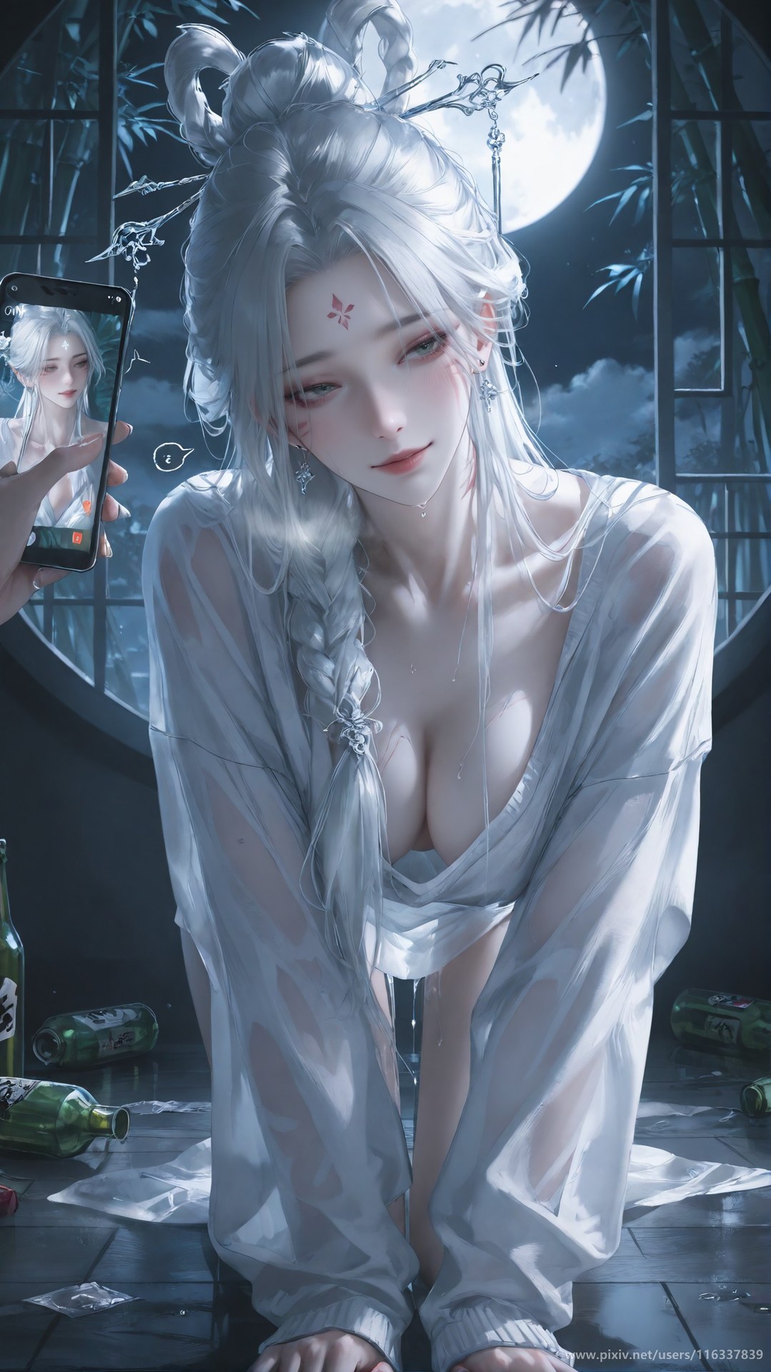 AI Nudes - 太極八荒 竹林夜色小白：蕾絲內衣緊身衣白虎角色圖集 234P