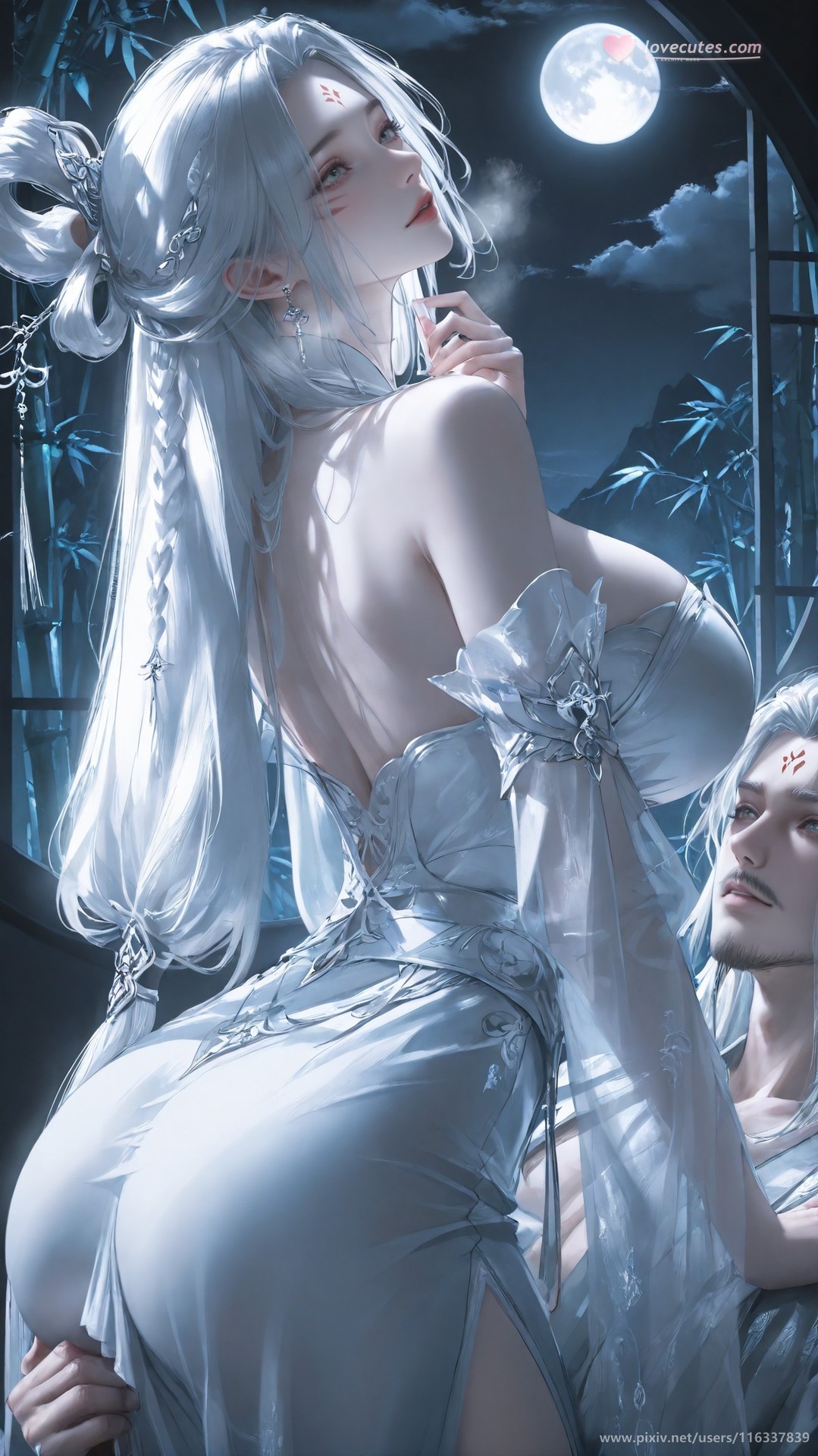 AI Nudes - 太極八荒 竹林夜色小白：蕾絲內衣緊身衣白虎角色圖集 234P