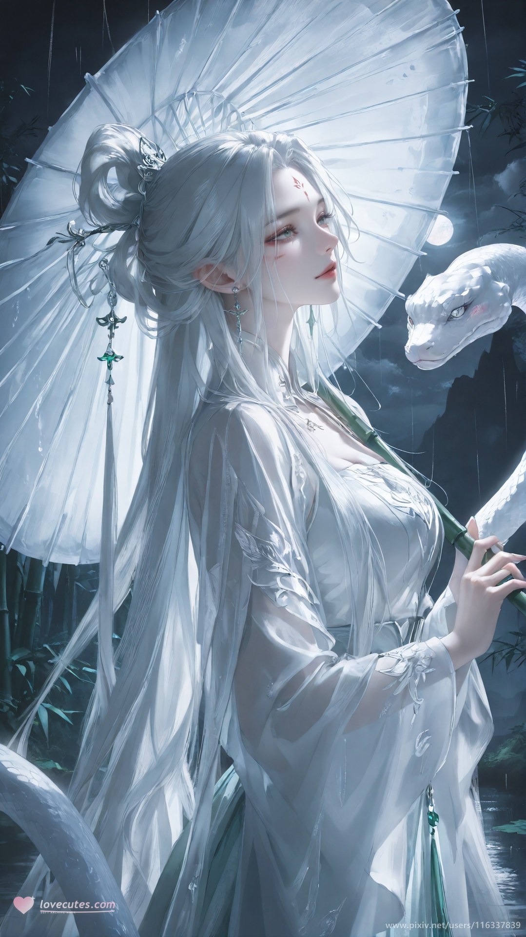 AI Nudes - 太極八荒 竹林夜色小白：蕾絲內衣緊身衣白虎角色圖集 234P