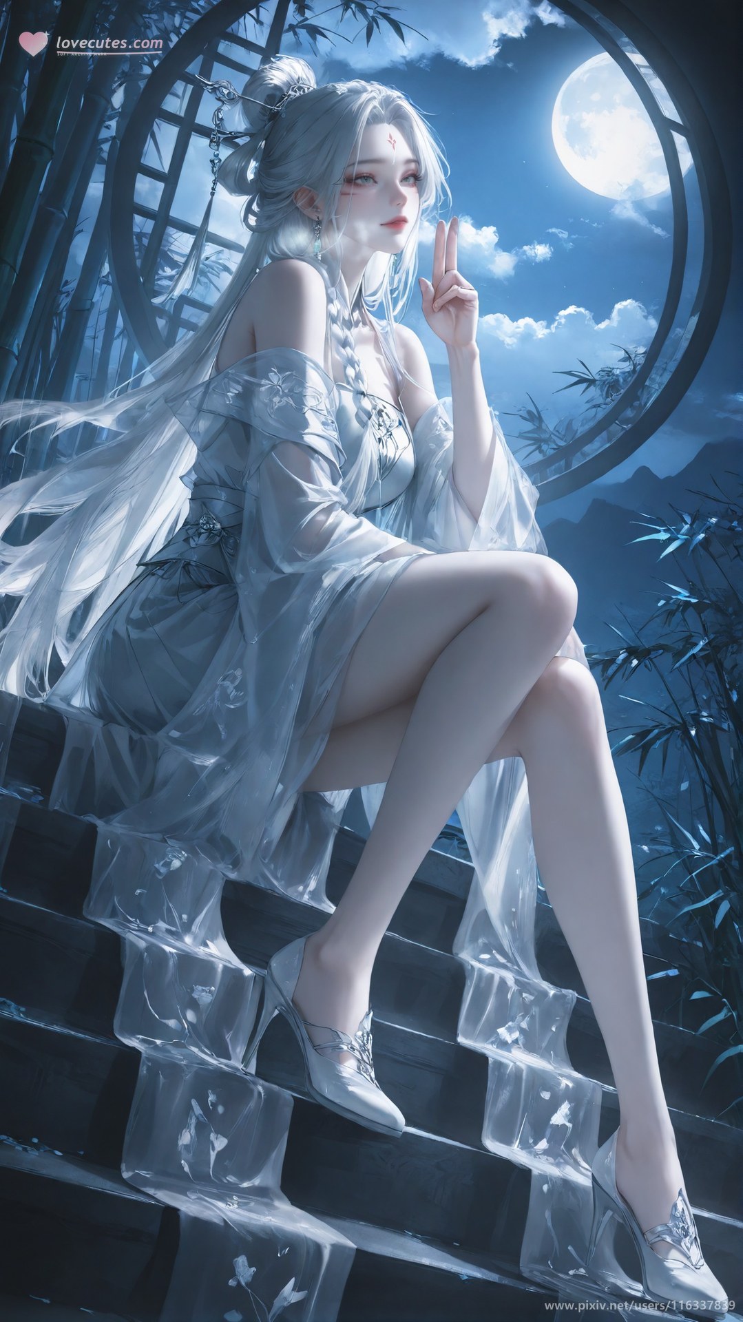 AI Nudes - Taiji Bahuang Xiaobai lace lingerie bodysuit topless AI Gallery 234P