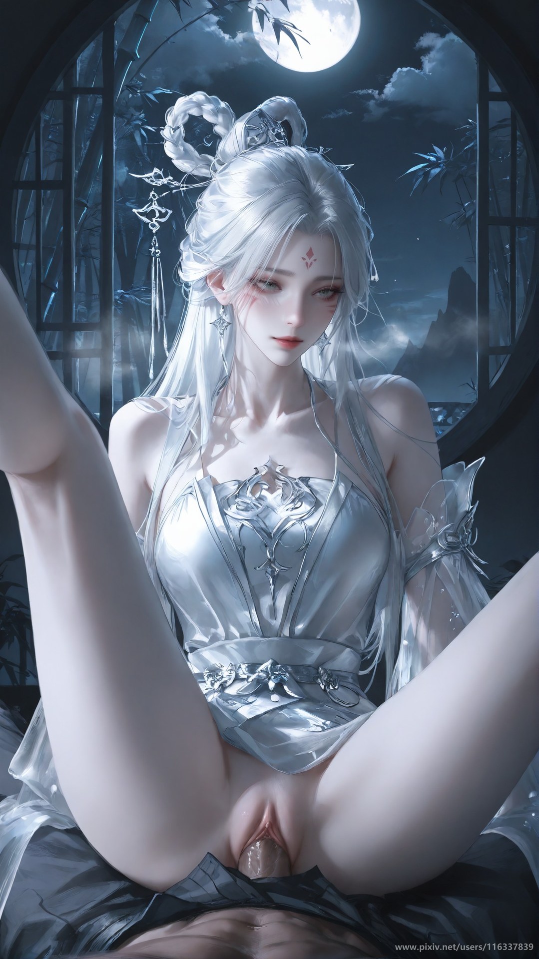 AI Nudes - Taiji Bahuang Xiaobai lace lingerie bodysuit topless AI Gallery 234P