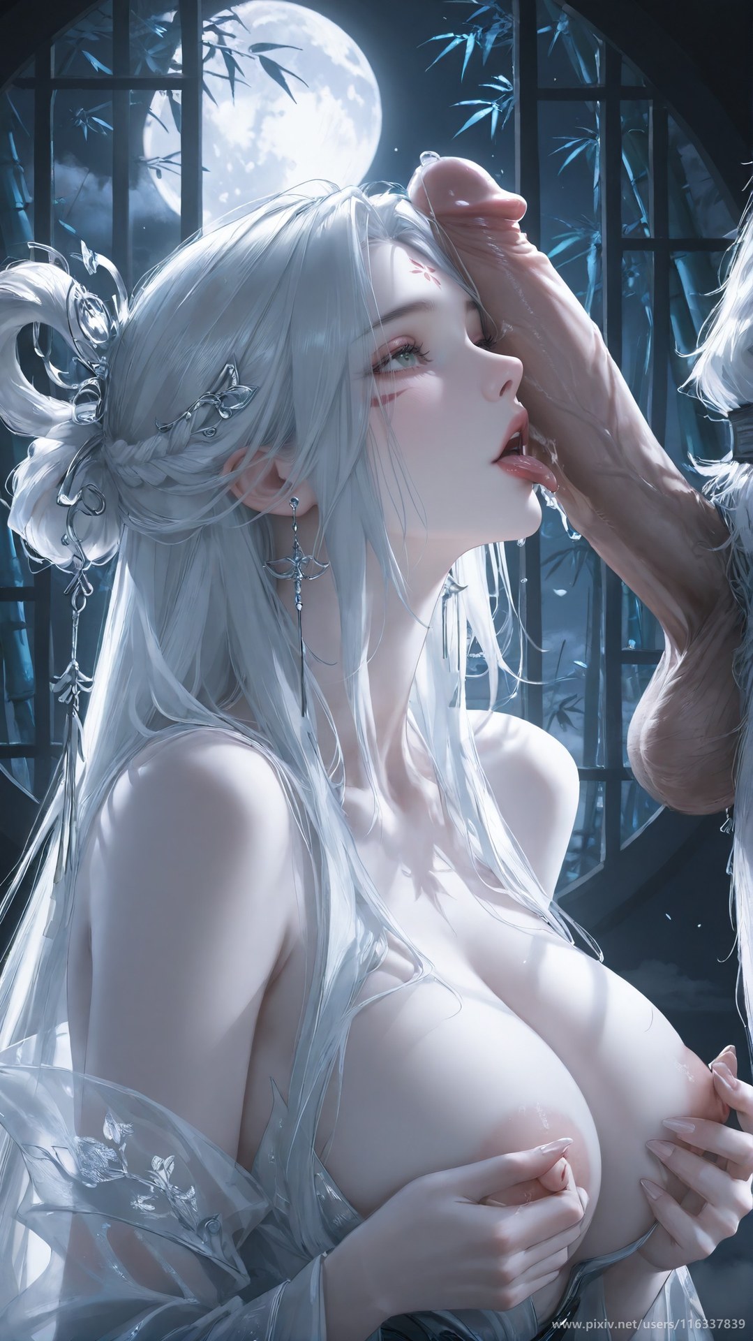 AI Nudes - Taiji Bahuang Xiaobai lace lingerie bodysuit topless AI Gallery 234P