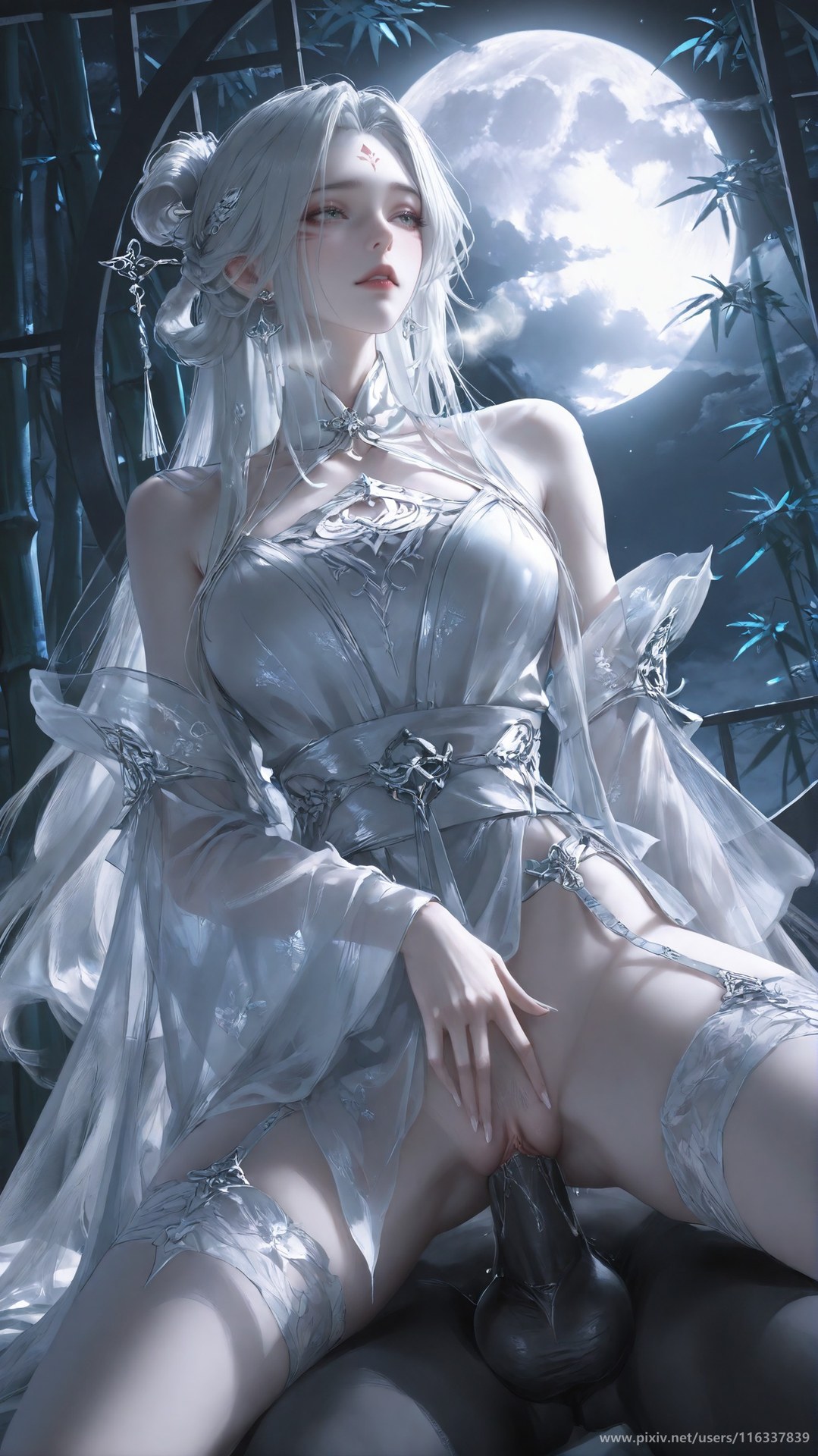 AI Nudes - Taiji Bahuang Xiaobai lace lingerie bodysuit topless AI Gallery 234P