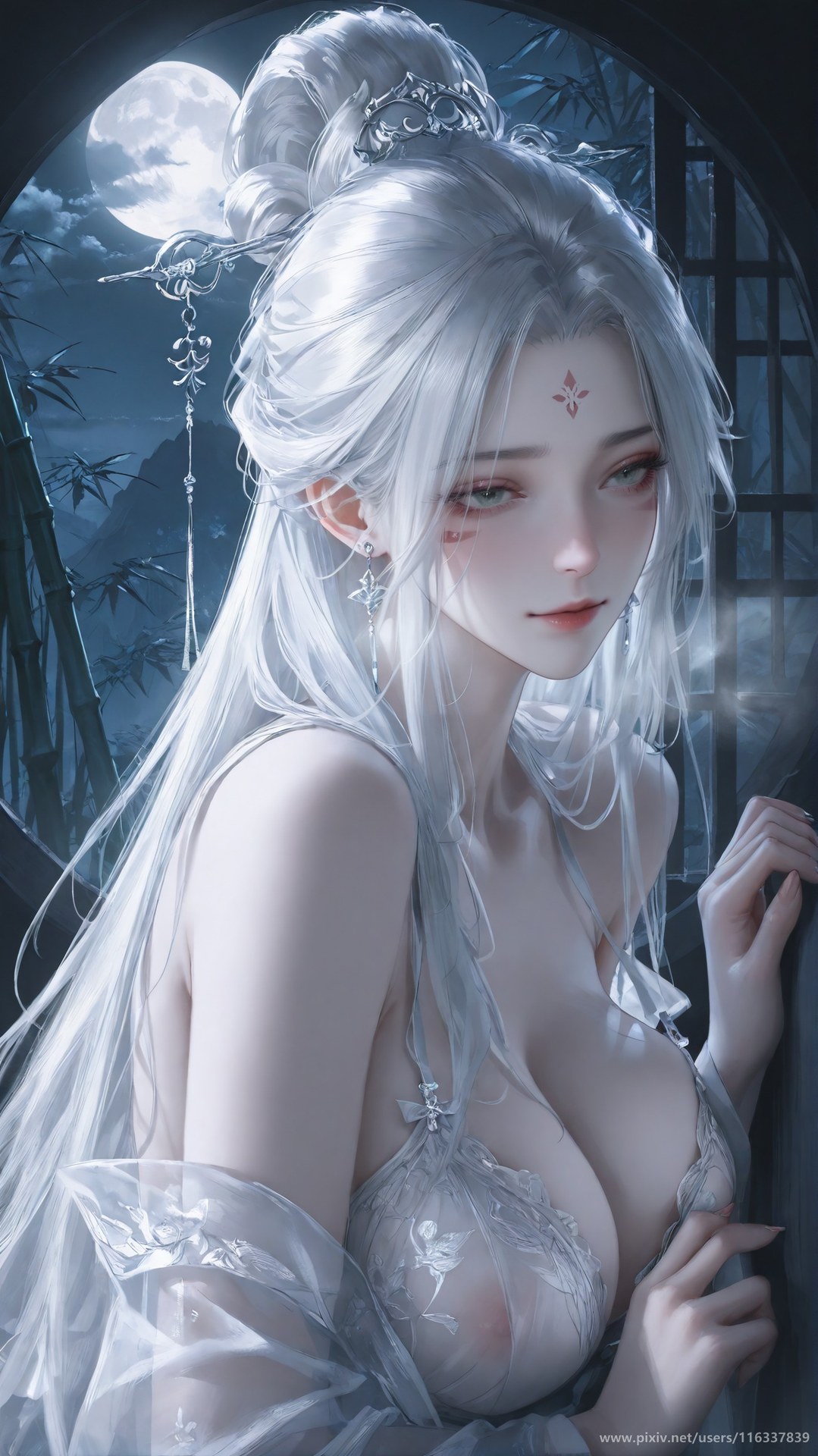 AI Nudes - 太极八荒 竹林夜色小白：蕾丝内衣紧身衣白虎角色图集 234P