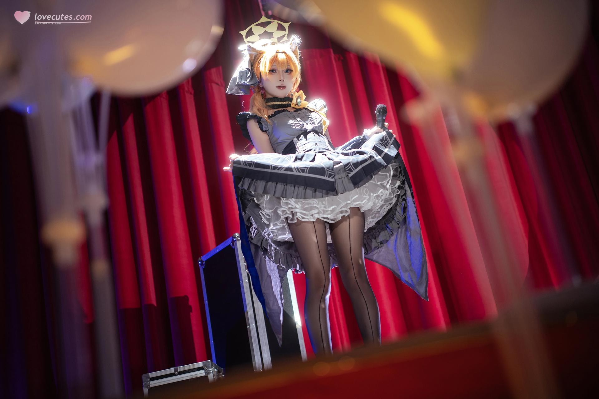 [cosplay] 矢量鱼 - 蔚蓝档案 伊落玛丽偶像：偶像礼服黑丝 舞台美腿还原 40P