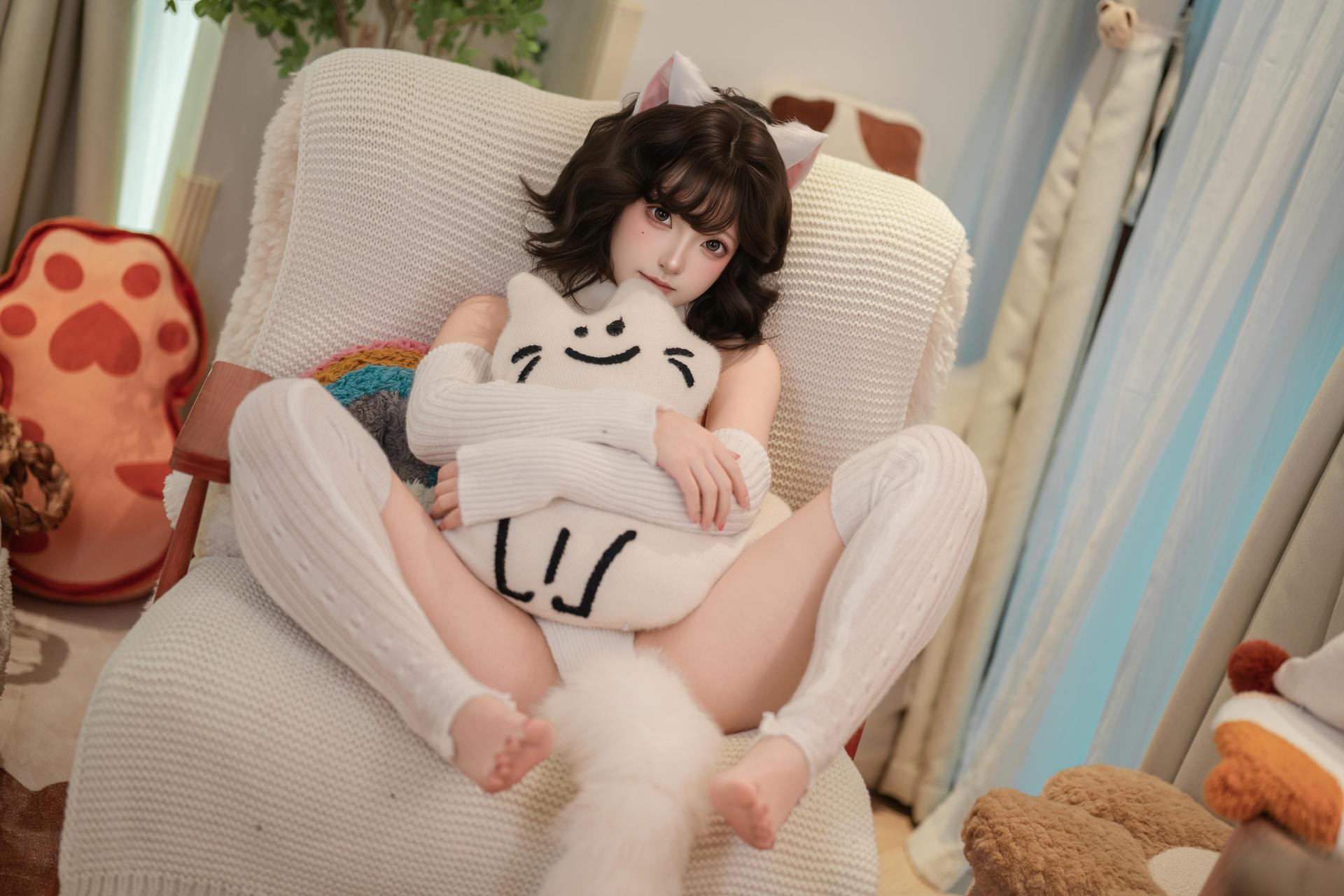 [Private Room] Bangni Boni - MissKON coser private-room photos, white stockings, lingerie, busty styling 84P