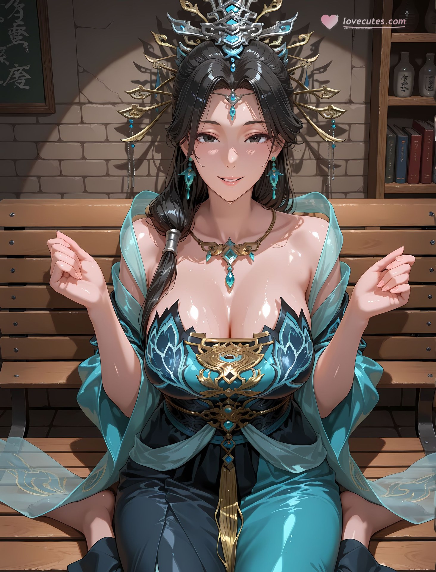 AI Porn - 国漫女神 燕倾霏：紧身衣湿身露穴成人向图集 216P