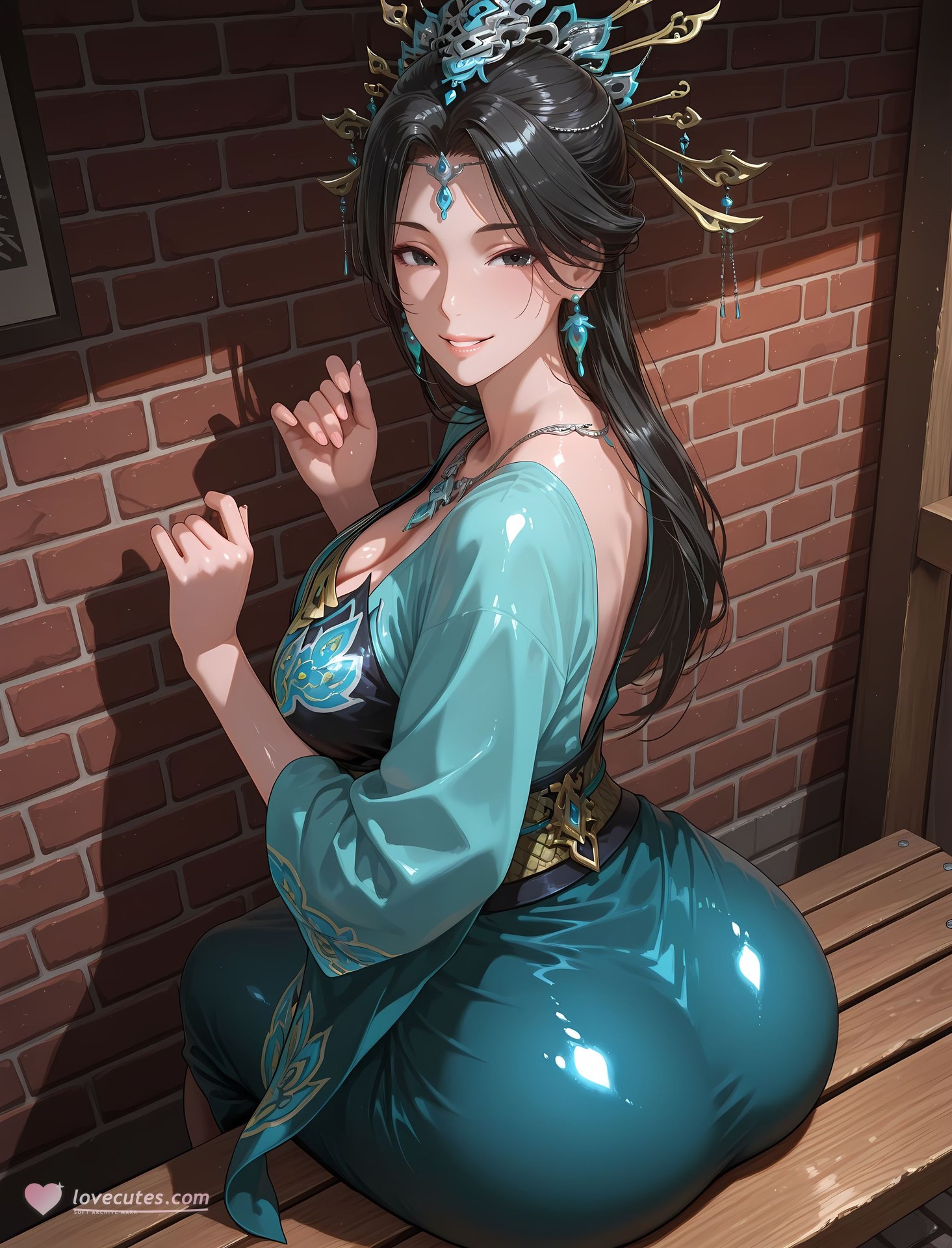AI Porn - 国漫女神 燕倾霏：紧身衣湿身露穴成人向图集 216P