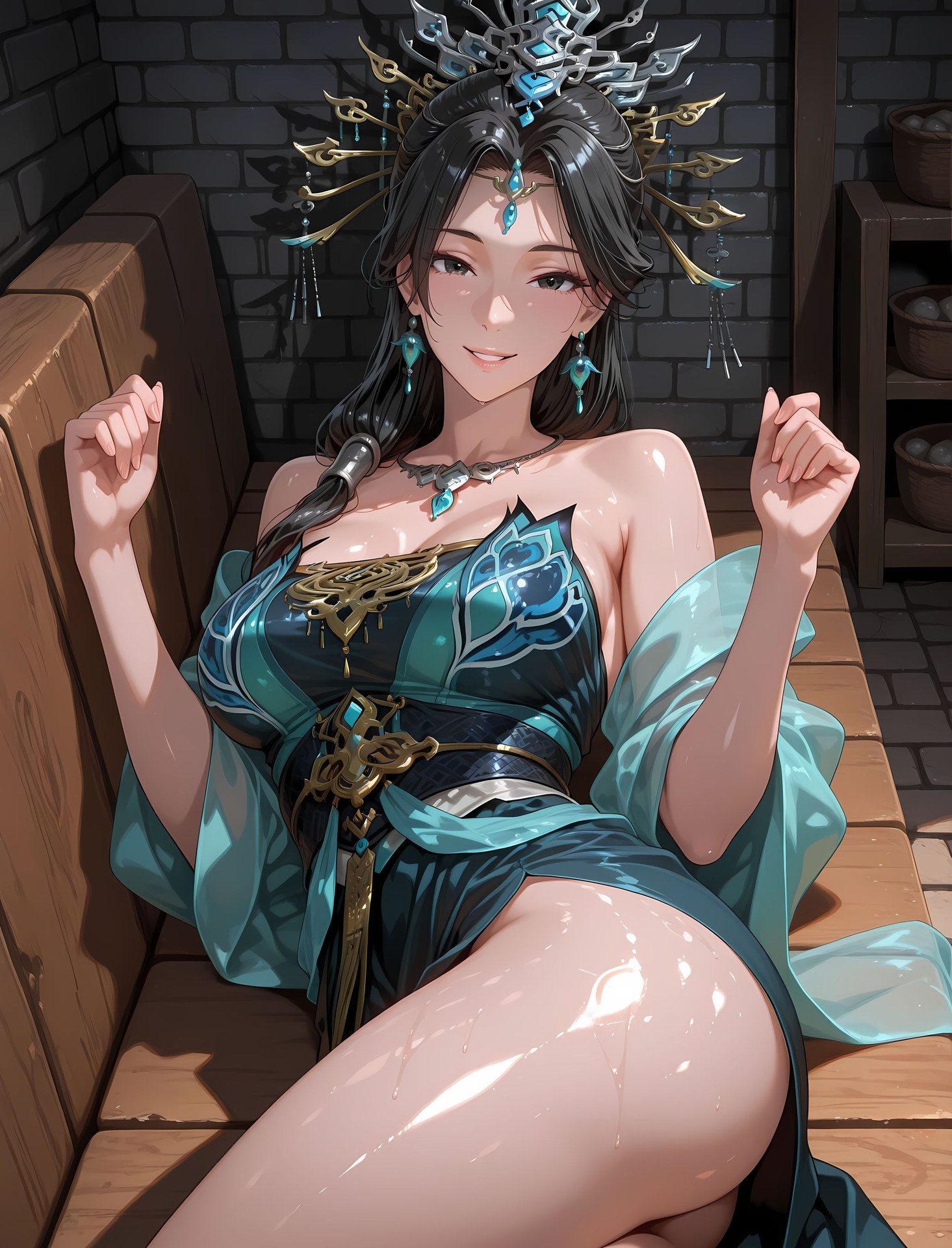 AI Porn - 国漫女神 燕倾霏：紧身衣湿身露穴成人向图集 216P