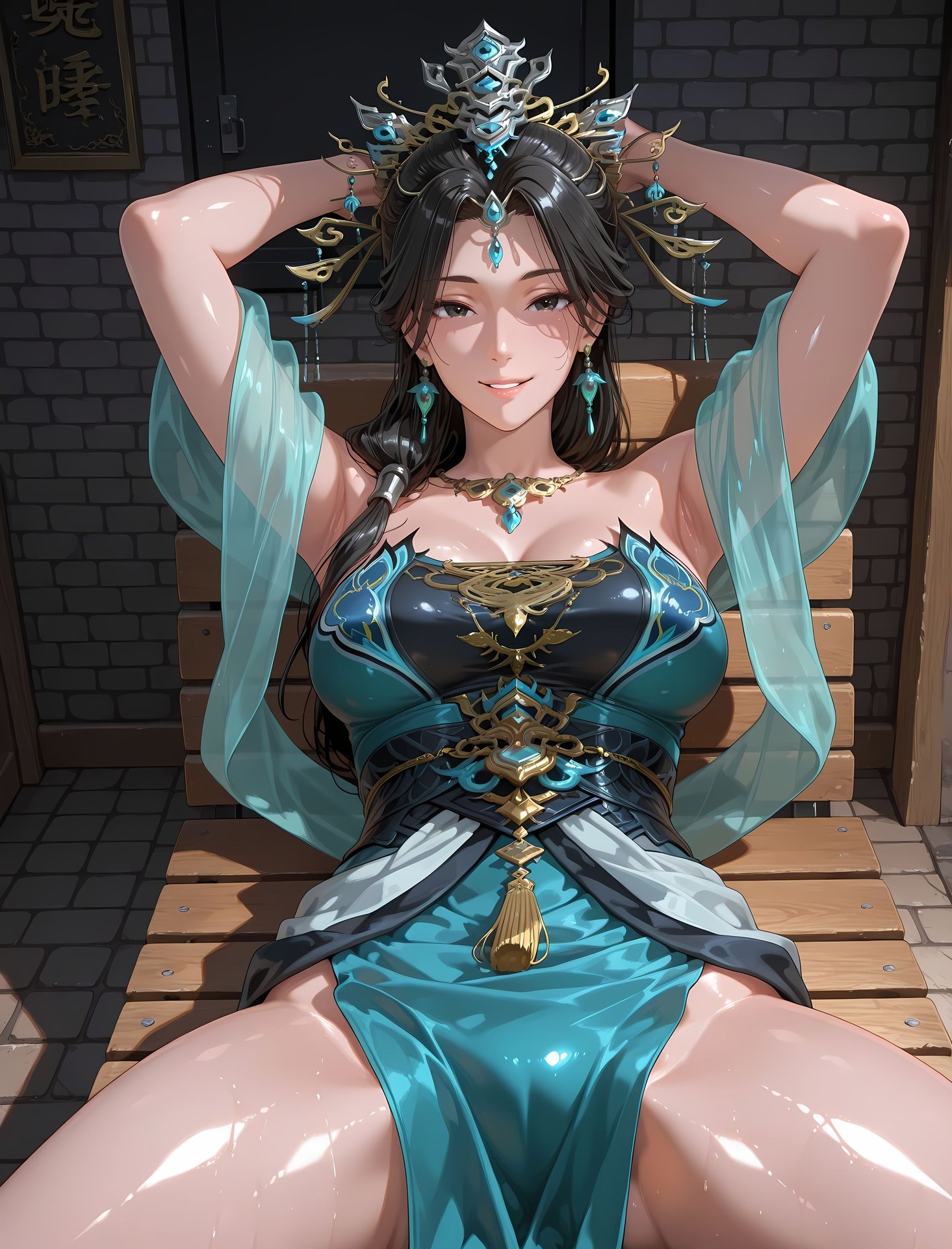 AI Porn - 国漫女神 燕倾霏：紧身衣湿身露穴成人向图集 216P