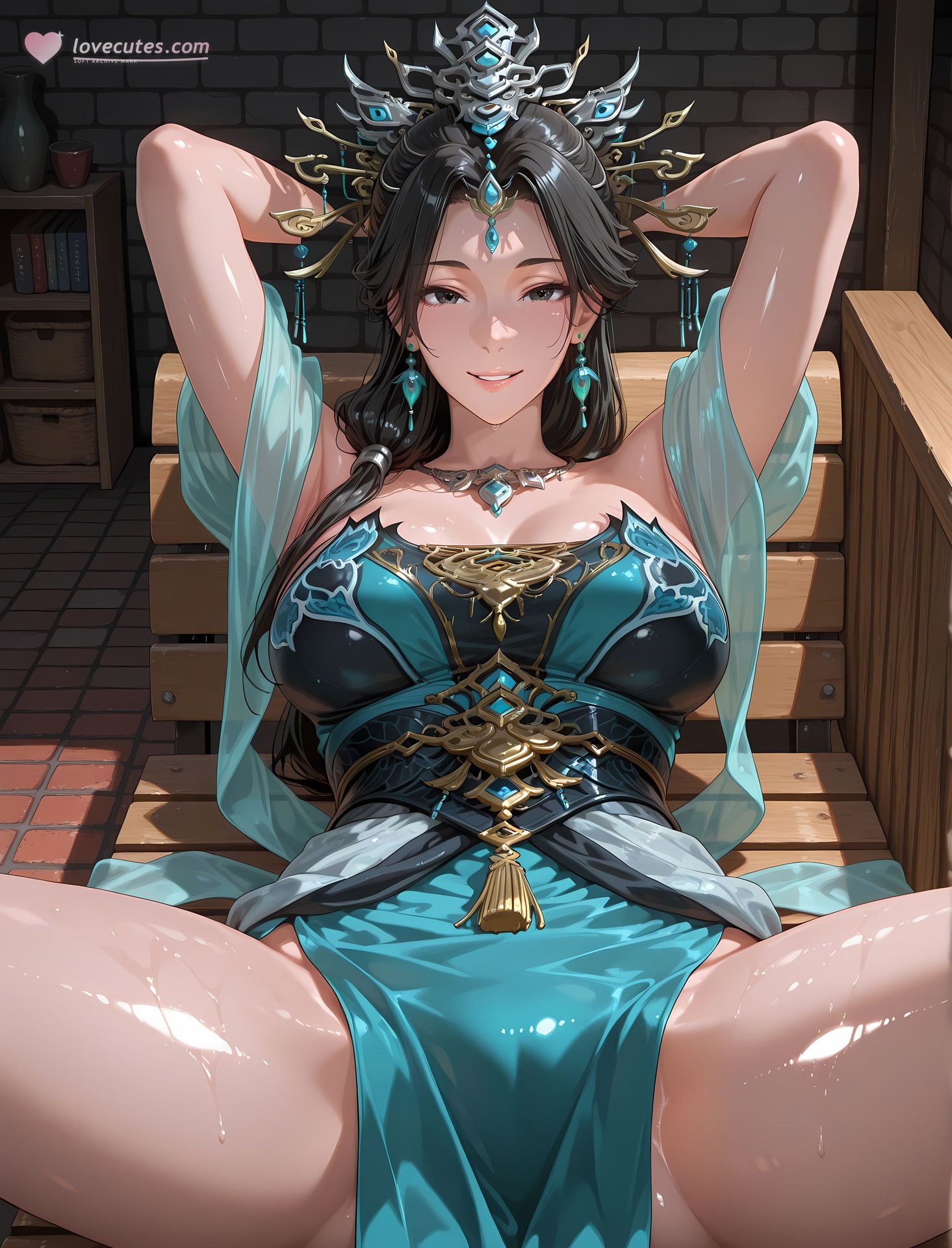 AI Porn - 国漫女神 燕倾霏：紧身衣湿身露穴成人向图集 216P