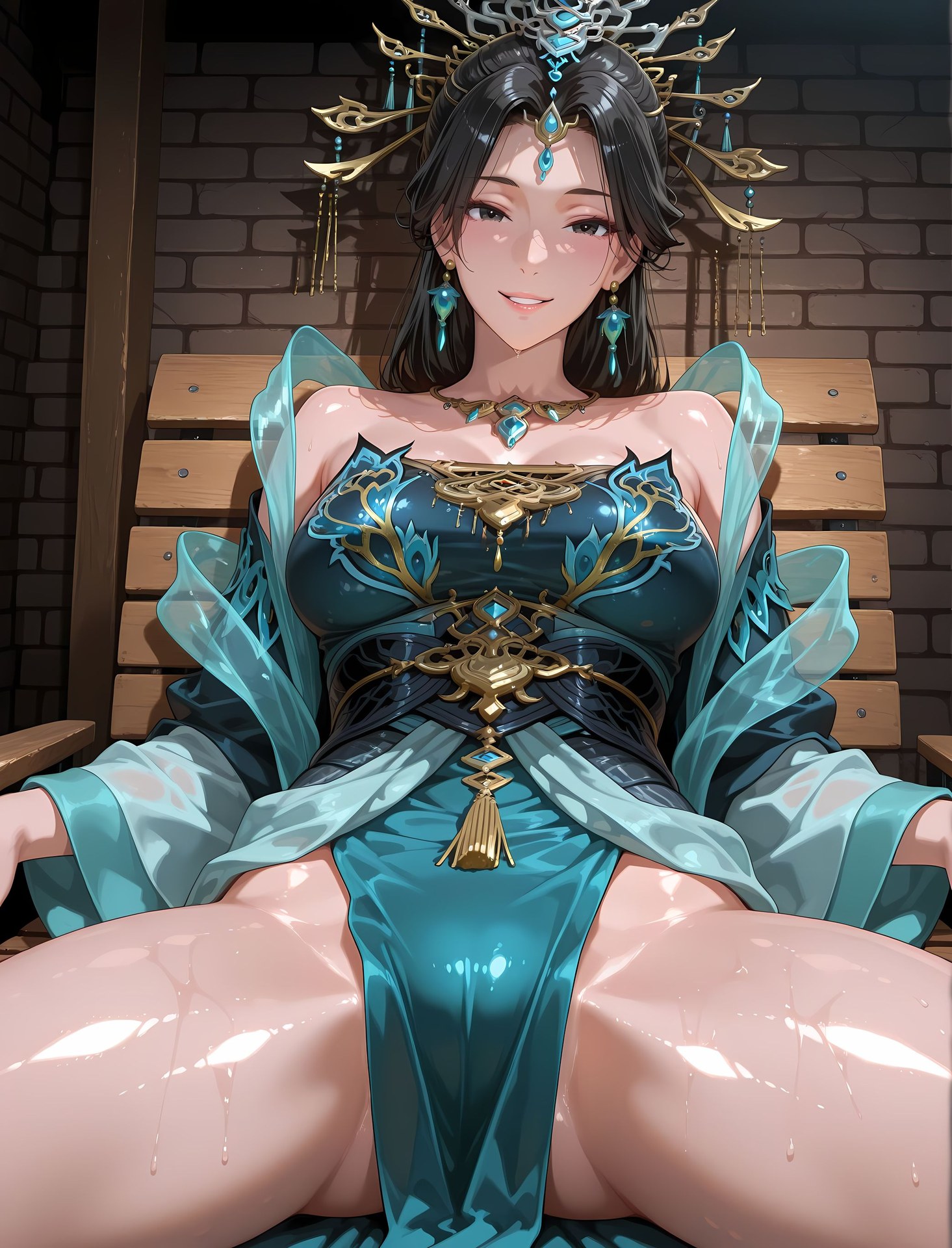 AI Porn - 国漫女神 燕倾霏：紧身衣湿身露穴成人向图集 216P
